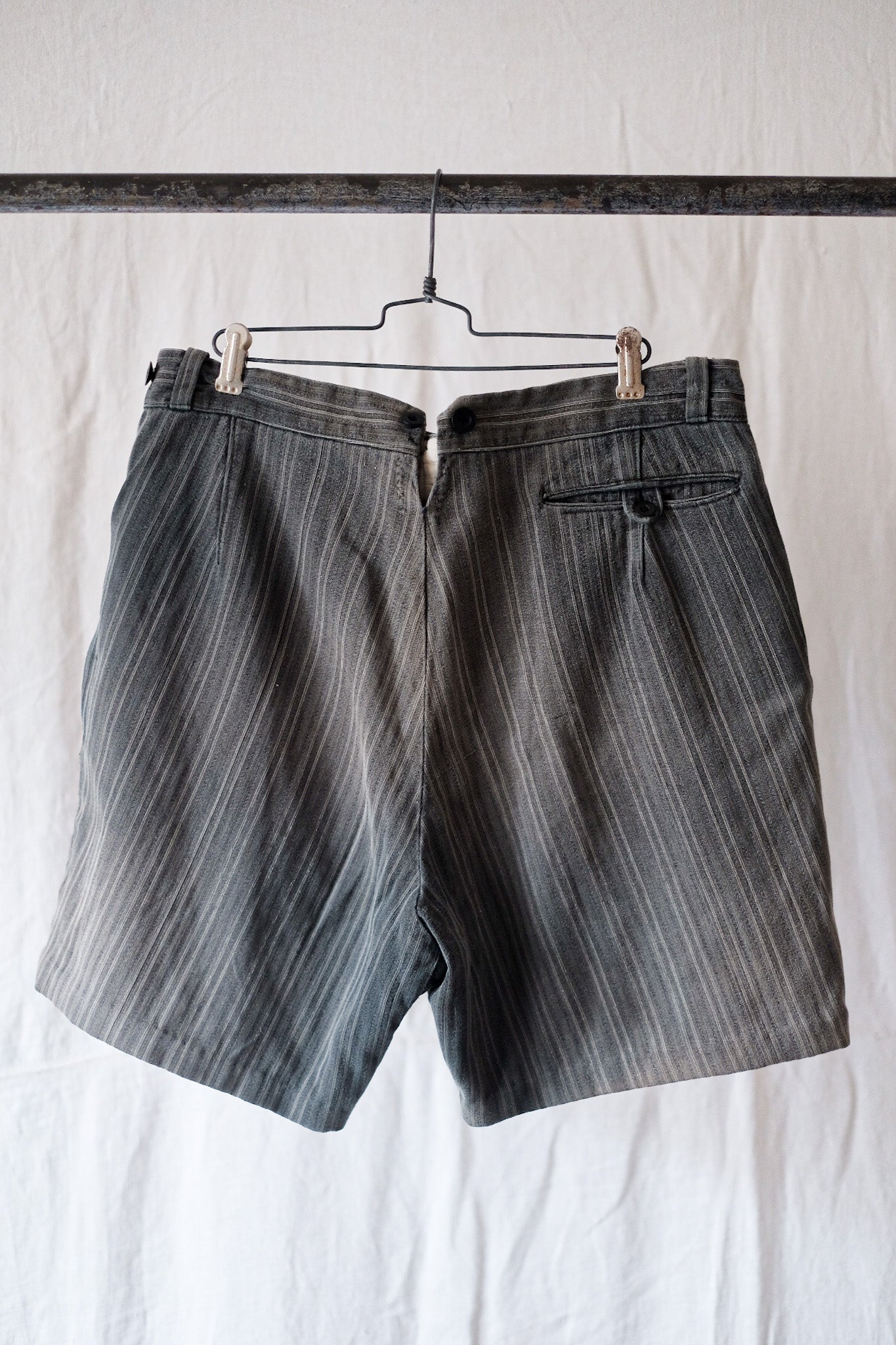 【~40's】French Vintage Cotton Striped Work Shorts