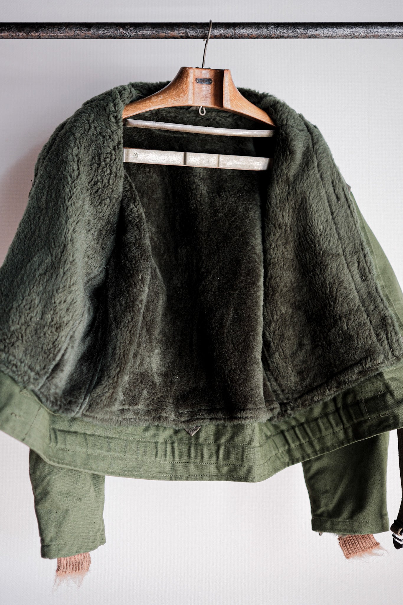 【~60's】Swedish Army Dispatch Rider Motorcycle Jacket With Liner Size.C48 "Dead Stock"