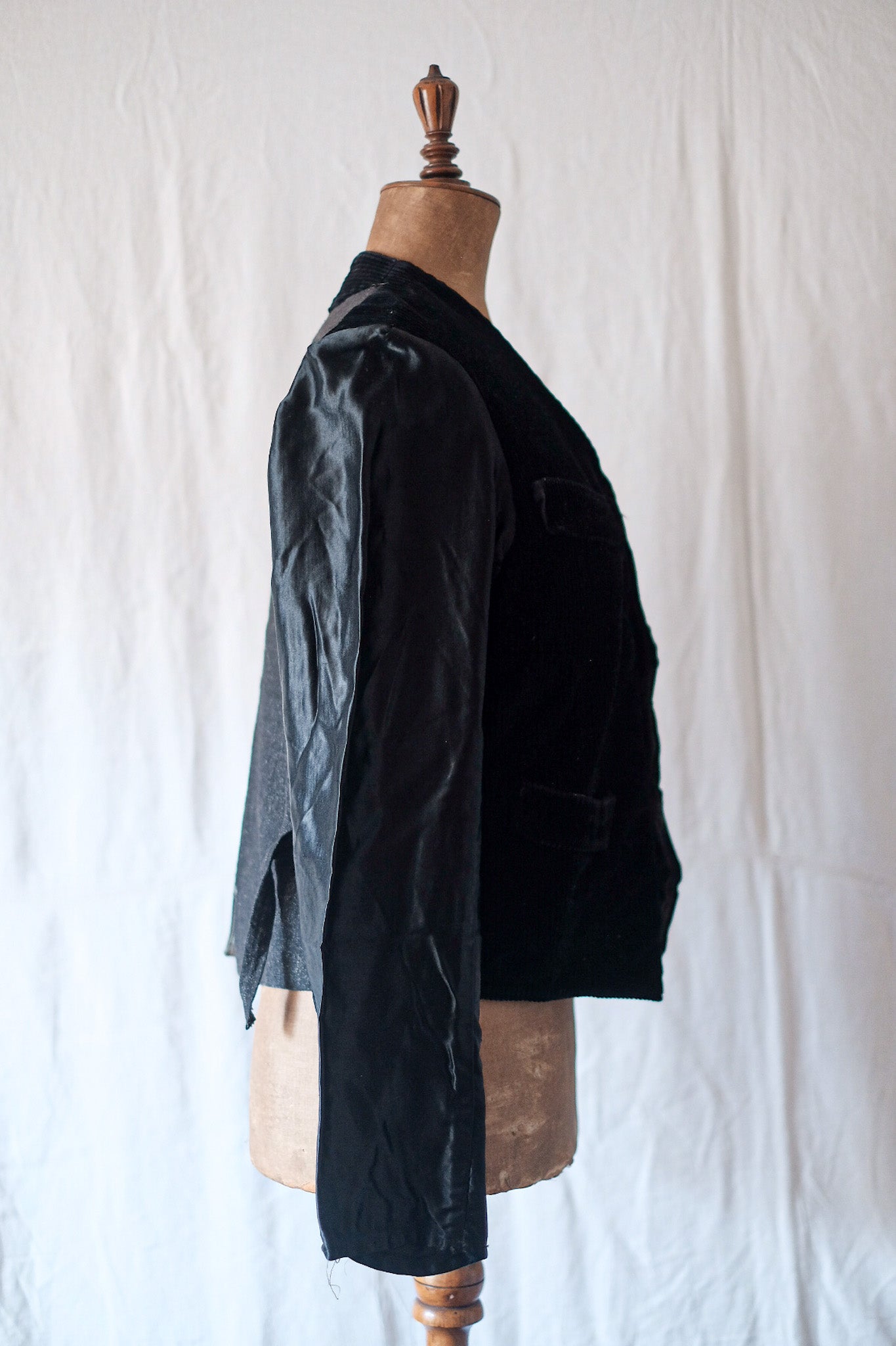 [〜50年代]法國復古黑色燈芯絨吉列夾克