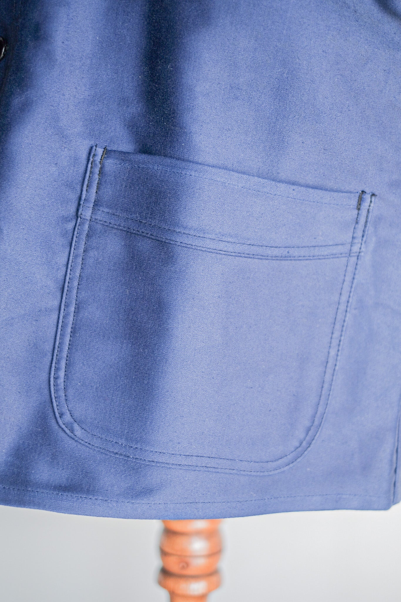 ［~50's］French Vintage Blue Moleskin Work Jacket "Le Mont St. Michel" "Dead Stock"