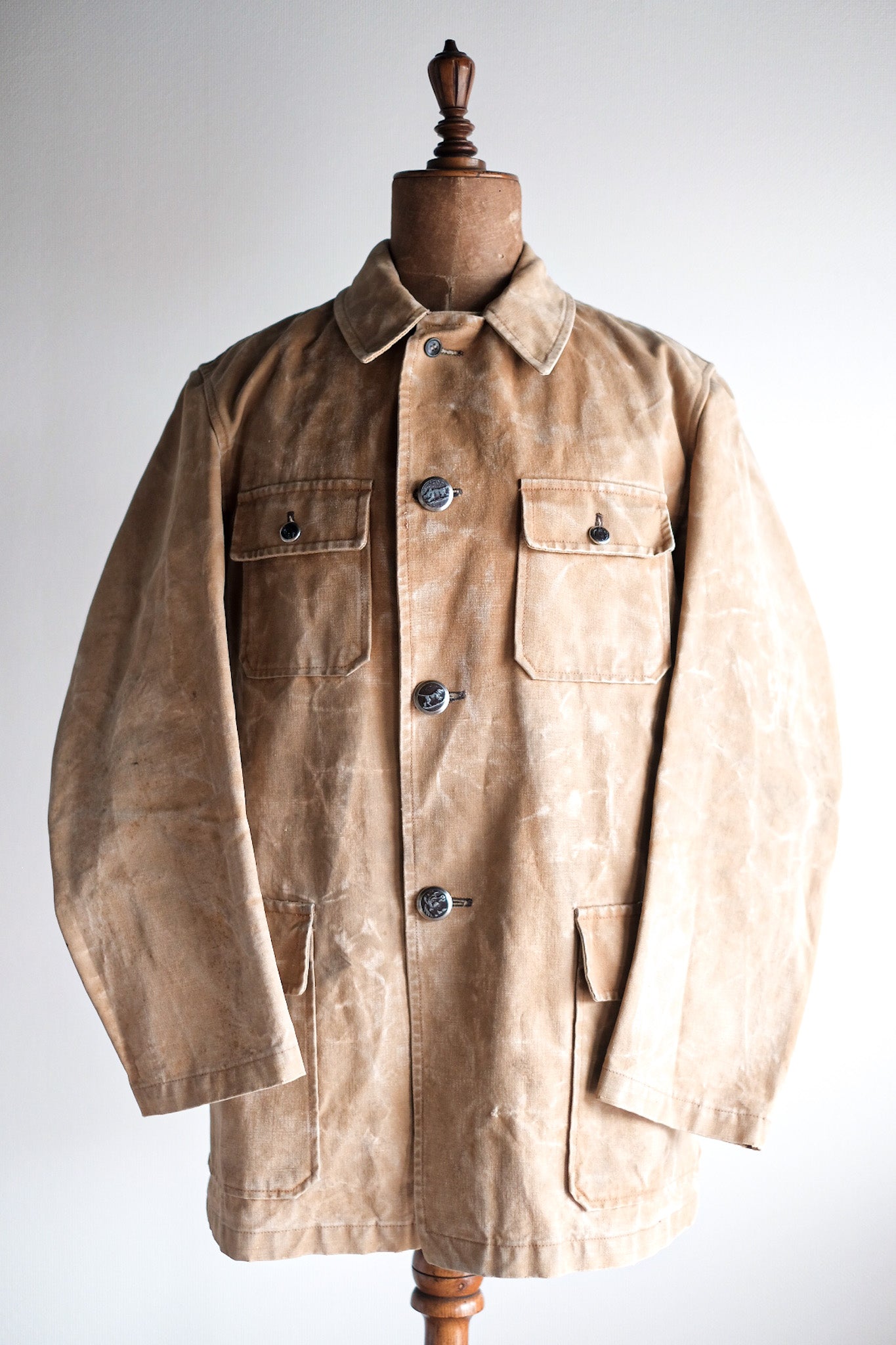 40's】French Vintage Cotton Canvas Hunting Jacket