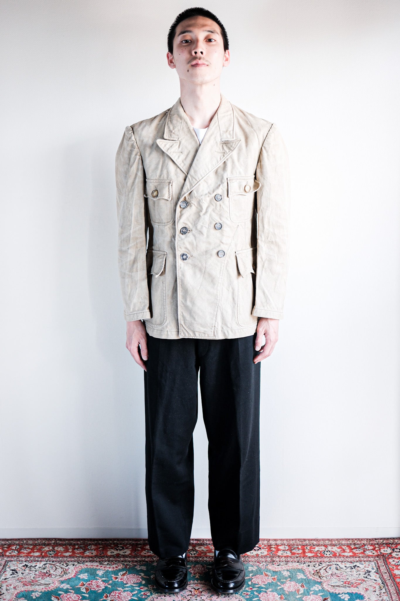 【~40's】French Vintage Double Breasted Work Jacket