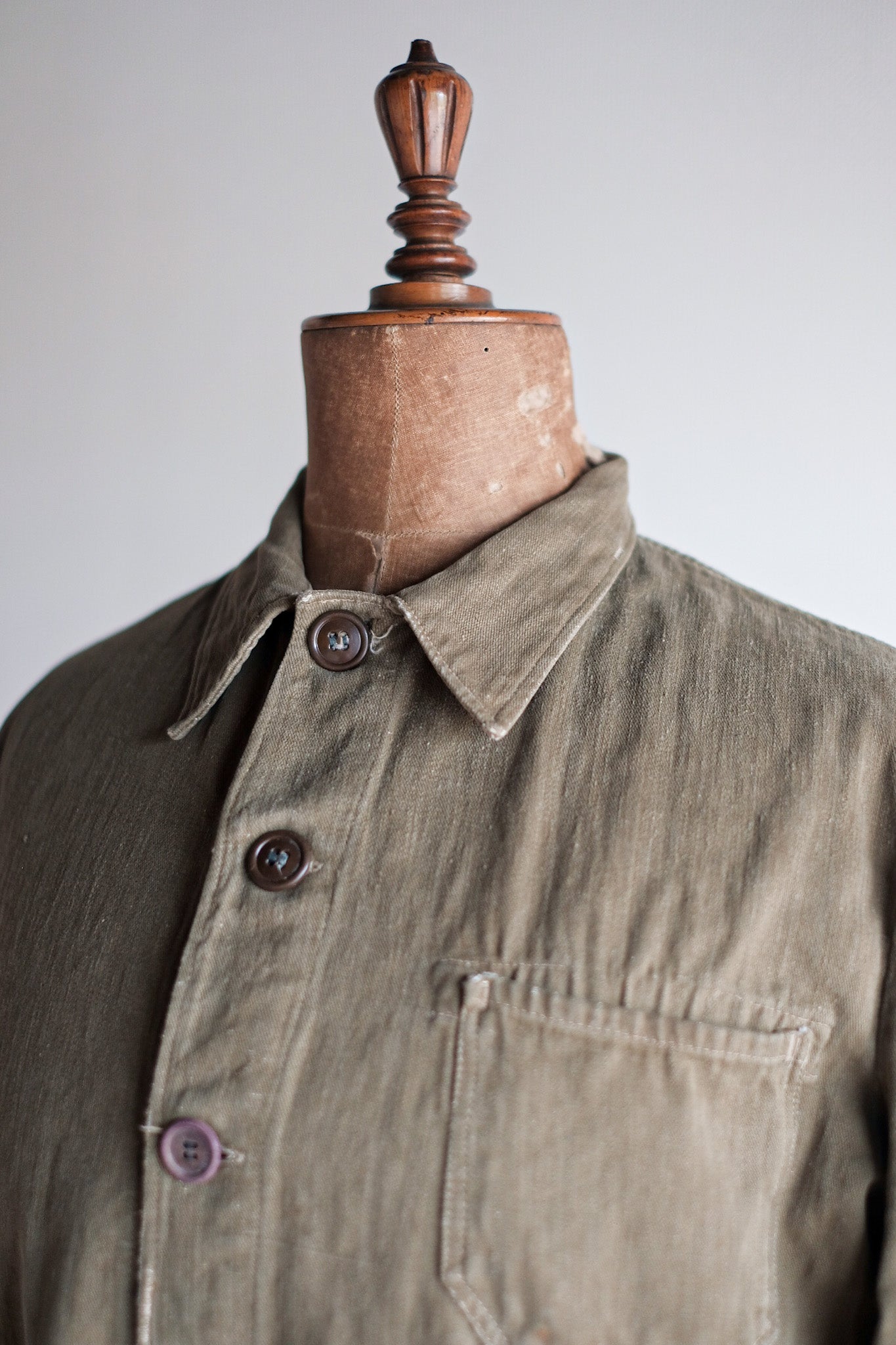 [~ 30's] German Vintage Green Cotton Work Jacket