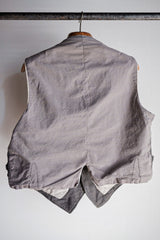 [~ 30's] French Vintage Grey Cotton Pique Hunting Gilet