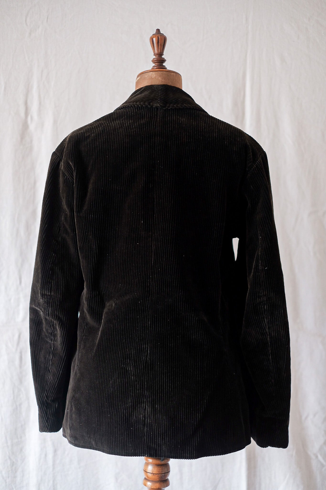 [~ 30's] French Vintage Dark Brown Corduroy Work Jacket "Adolphe Lafont"