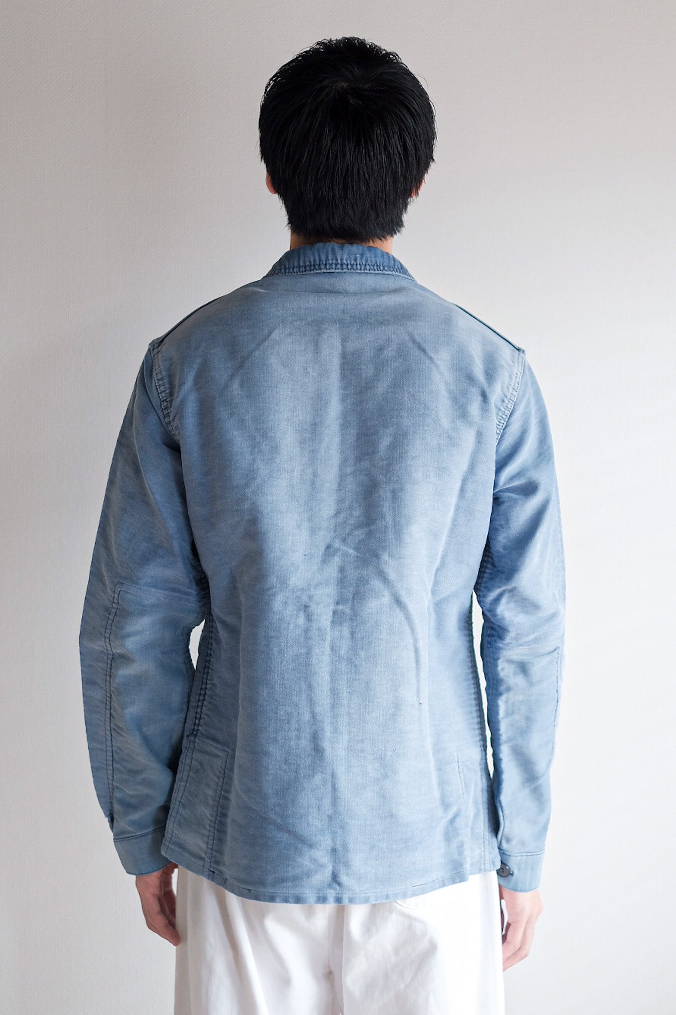 ［~50's］French Vintage Blue Moleskin Work Jacket "Le Mont St. Michel"