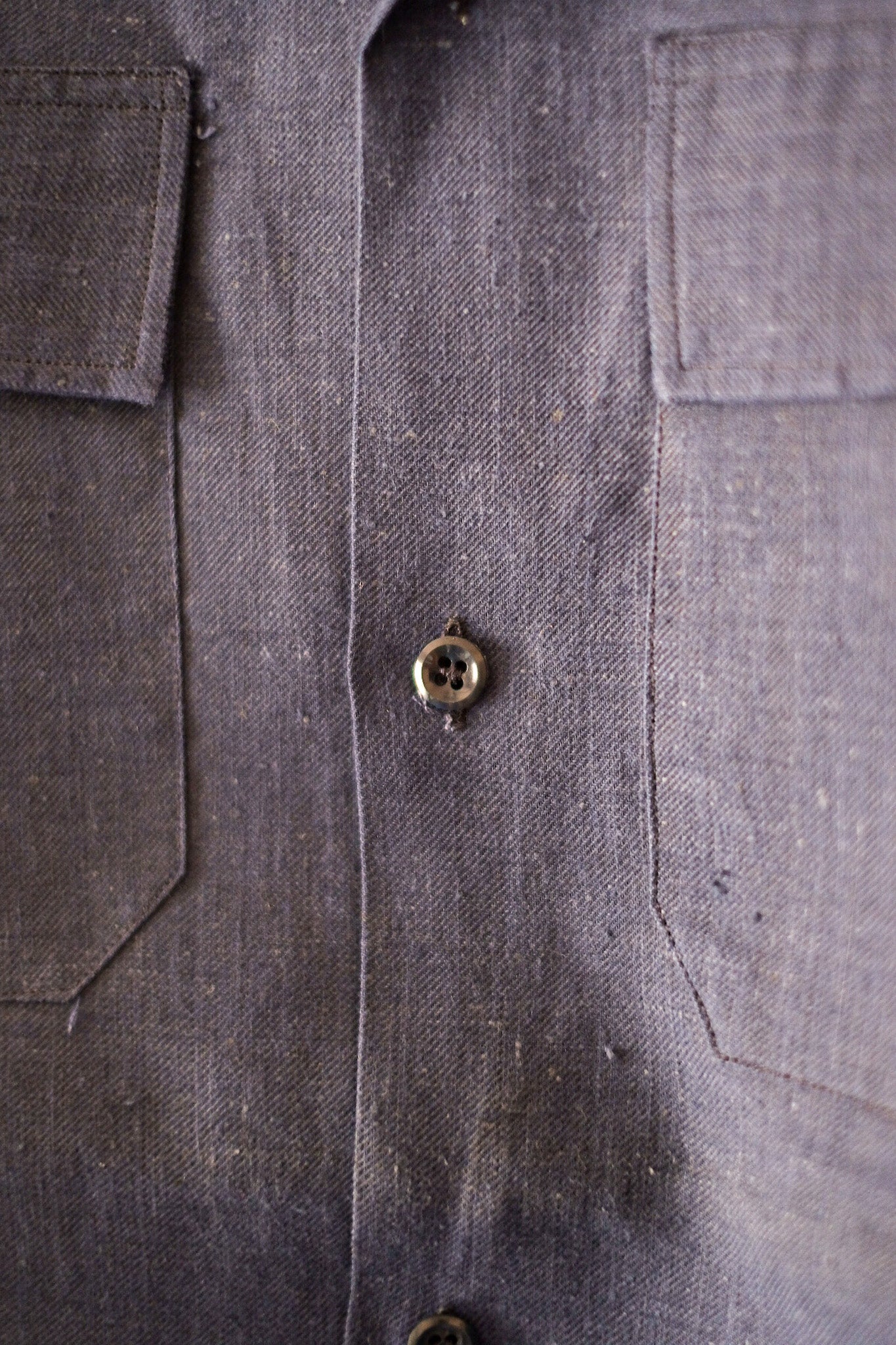[〜40年代]法國復古靛藍梅蒂斯短袖襯衫“死股”