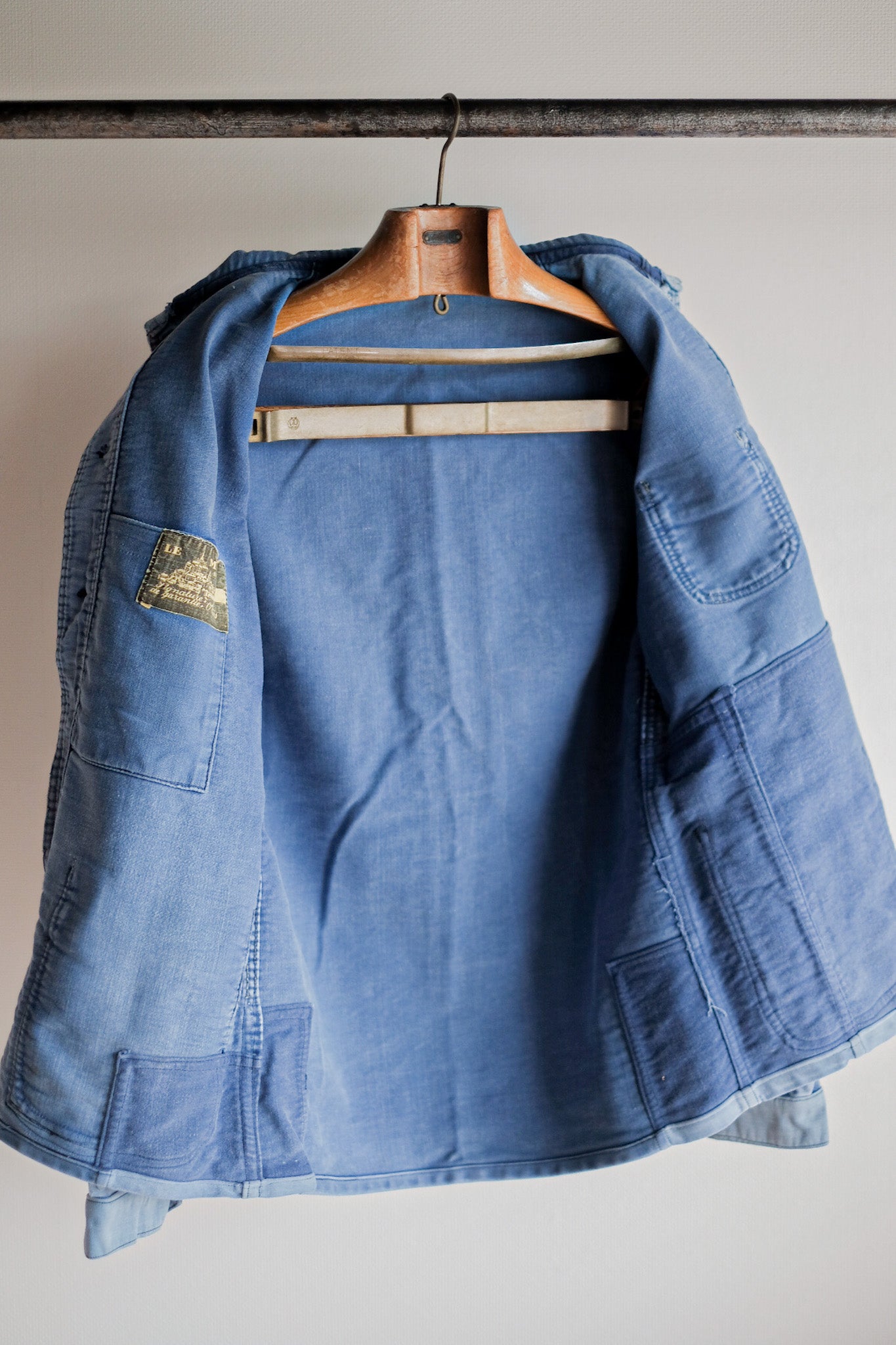 ［~50's］French Vintage Blue Moleskin Work Jacket "Le Mont St. Michel"