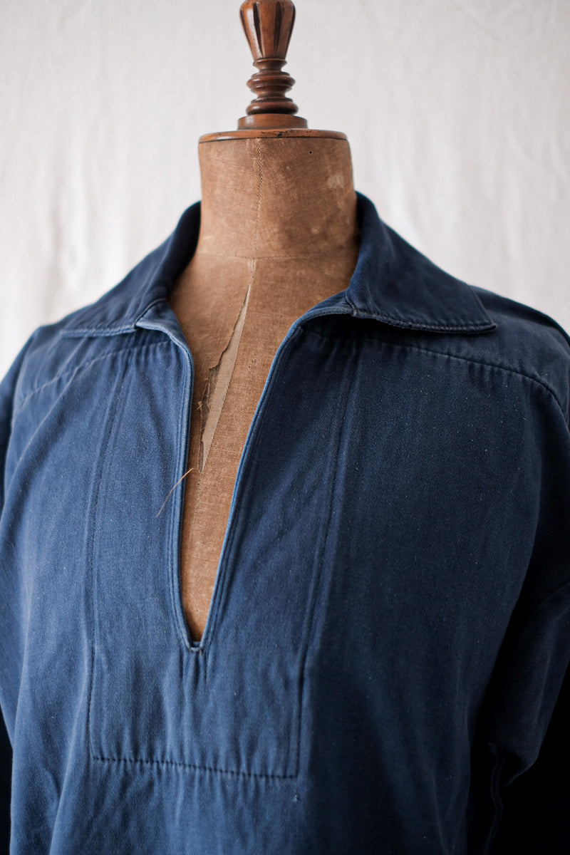 50's] French Vintage Blue Moleskin Fisherman Smock – VIEUX ET NOUVEAU