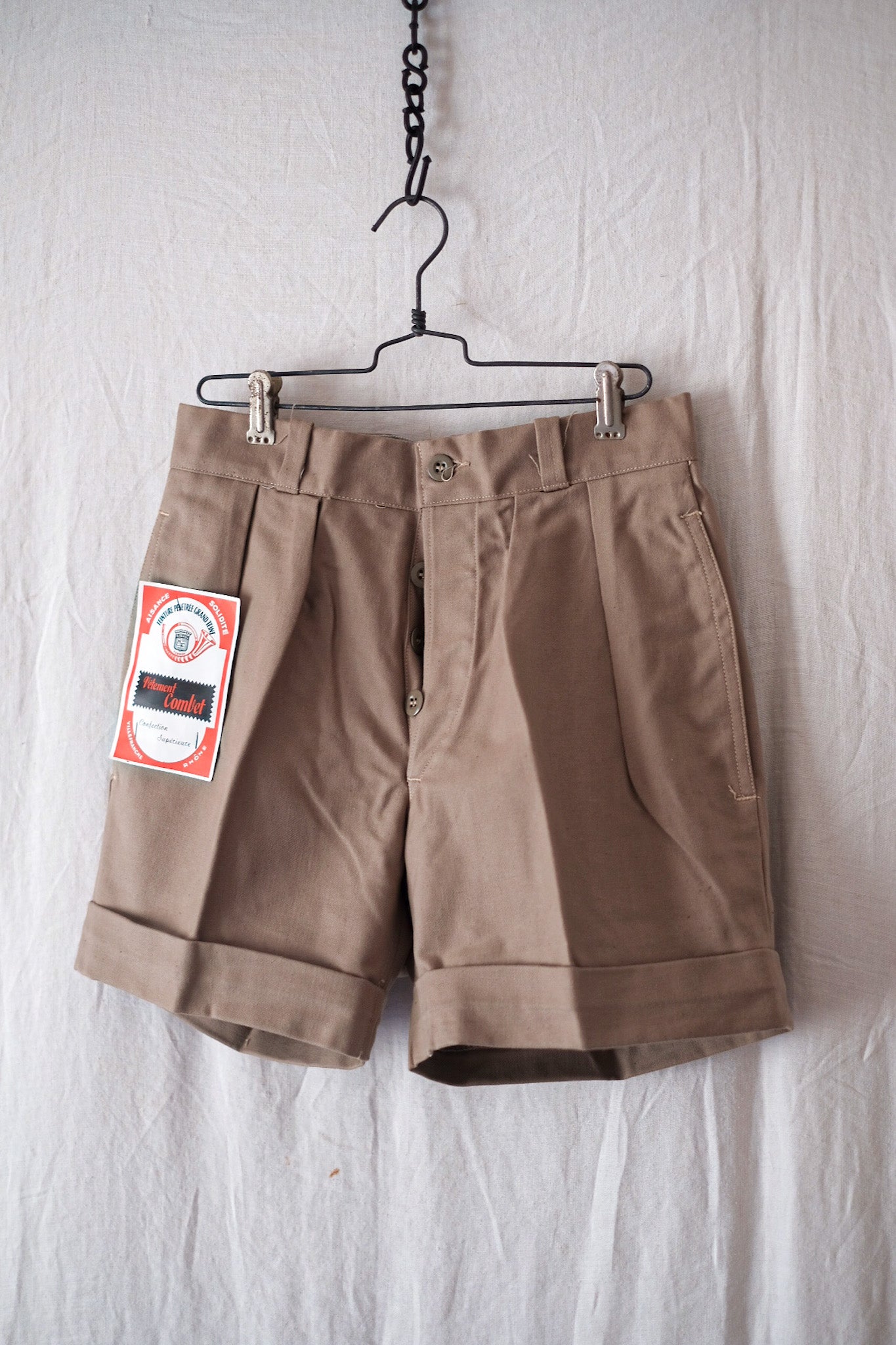 【~50's】French Vintage Chino Shorts "Dead Stock"