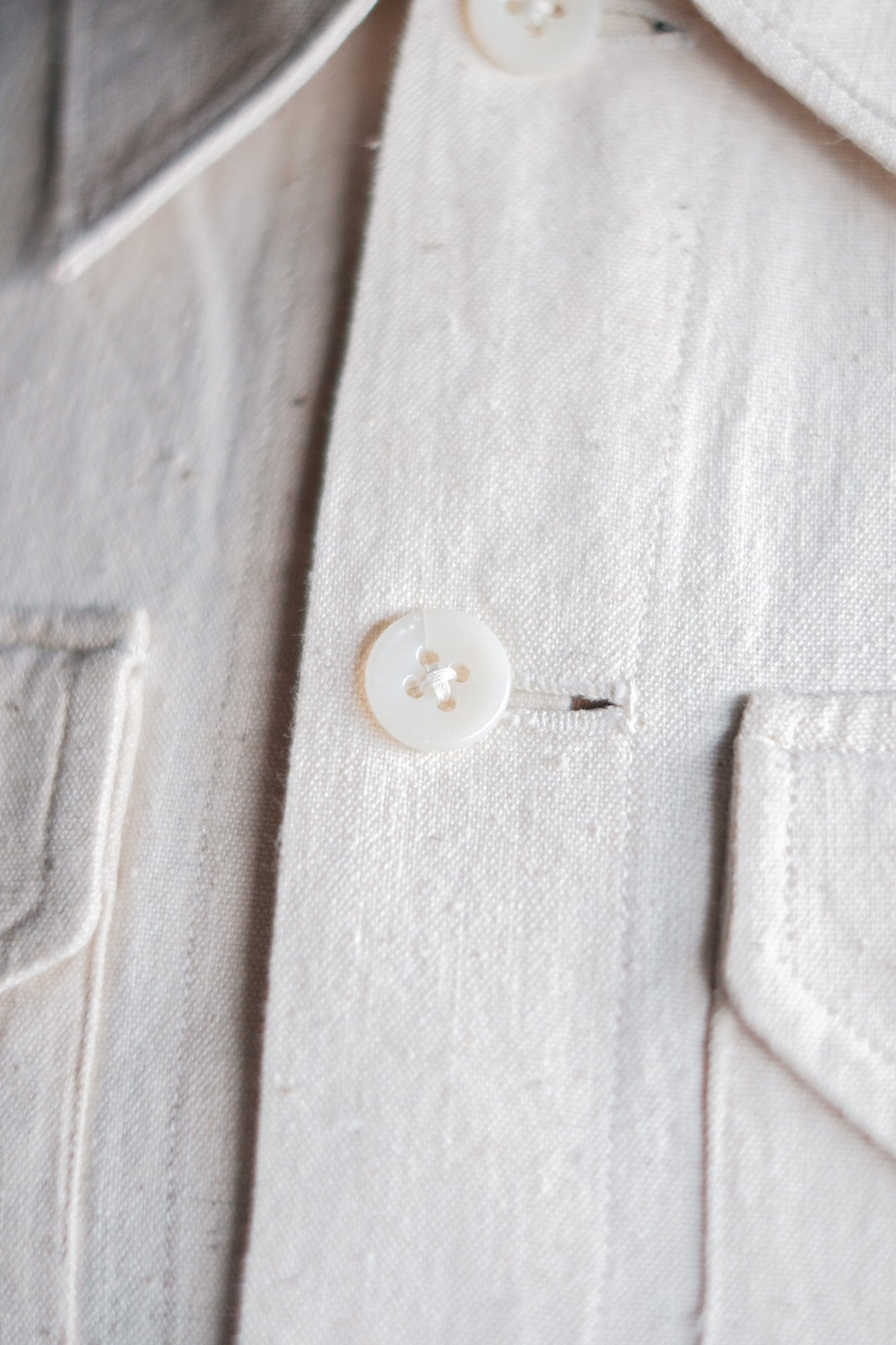［~30's］French Vintage Natural Cotton Summer Jacket "Dead Stock"