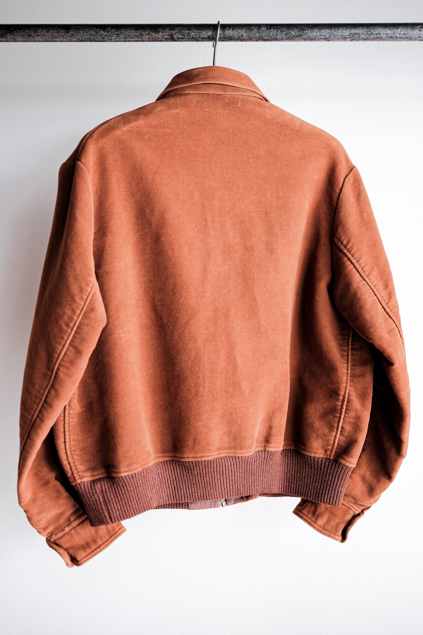 ［~40’s］French Vintage Brown Moleskin Cyclist Jacket
