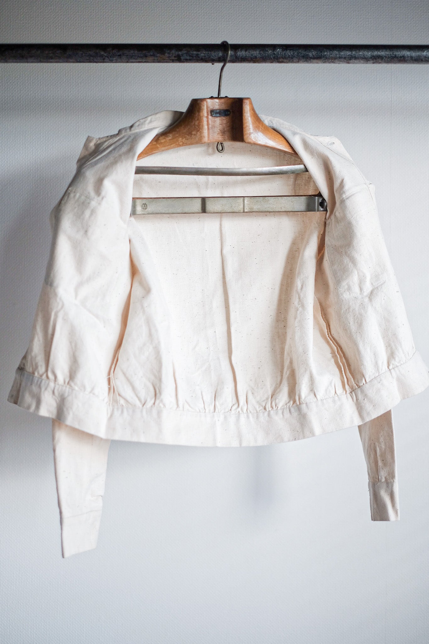 【~30's】French Vintage Natural Cotton Summer Jacket "Dead Stock"