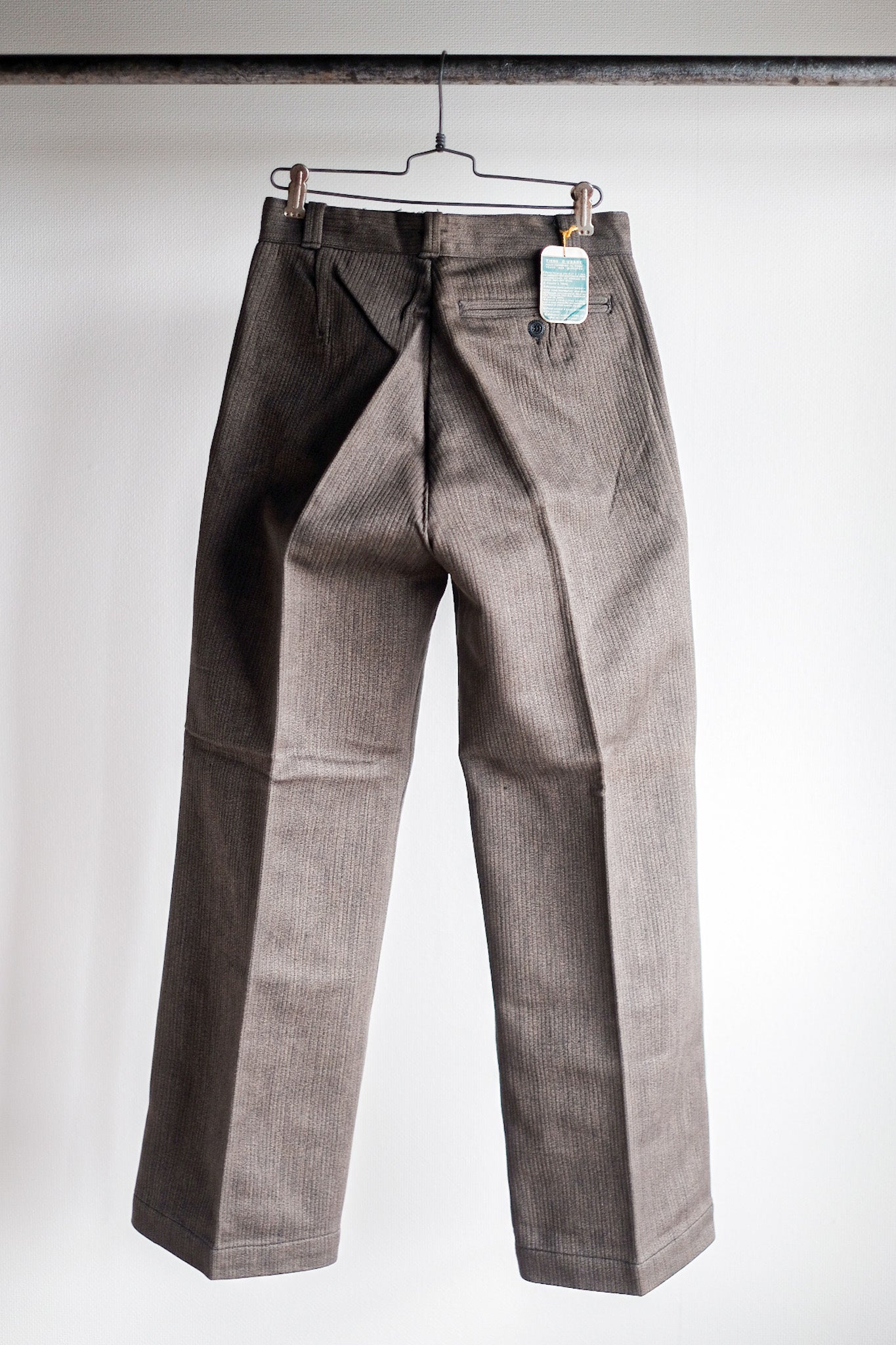 ［~40's］French Vintage Brown Salt & Pepper Cotton Pique Work Pants "Dead Stock"