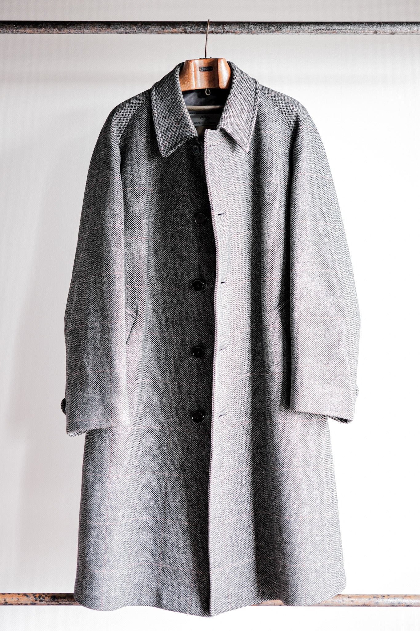 【~70's】Vintage Aquascutum Single Raglan Balmacaan Coat "SCOTTISH TWEED"