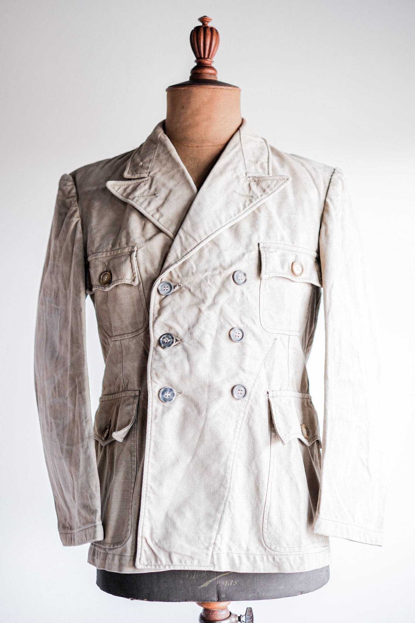 [〜40年代]法國復古雙胸部工作夾克