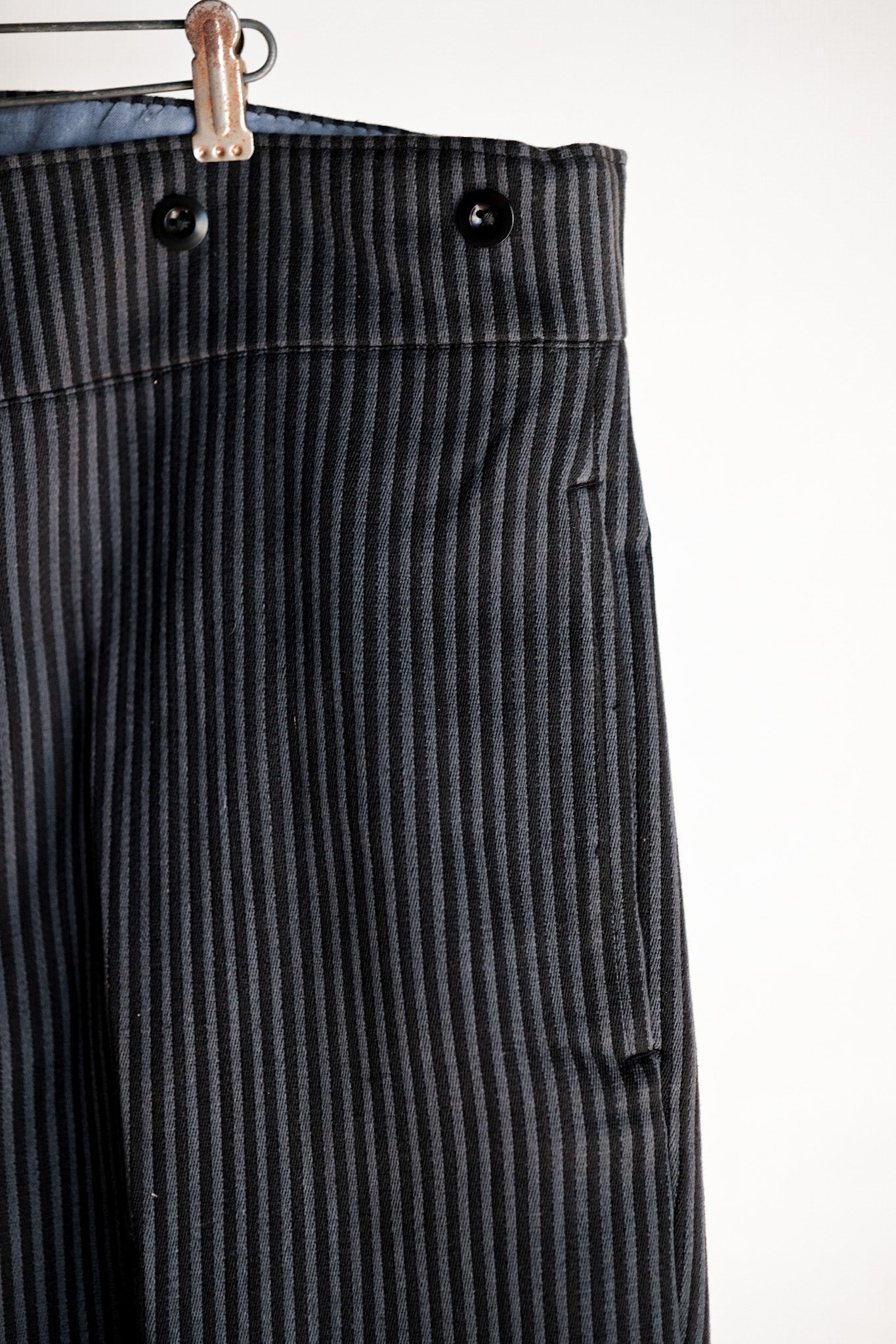【 ~ 30's 】 French Vintage Cotton Pique Pique Striped Pants "Dead Stock"