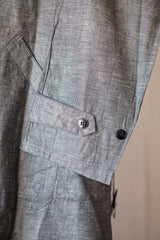 [~ 40's] ผ้าลินินวินเทจฝรั่งเศสแชมเบรย์ Atelier เสื้อโค้ท "Au Molinel" "Dead Stock"