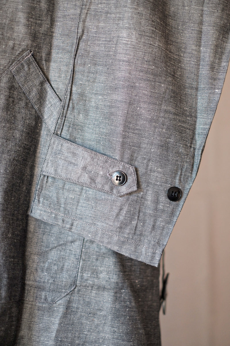 [~ 40's] ผ้าลินินวินเทจฝรั่งเศสแชมเบรย์ Atelier เสื้อโค้ท "Au Molinel" "Dead Stock"
