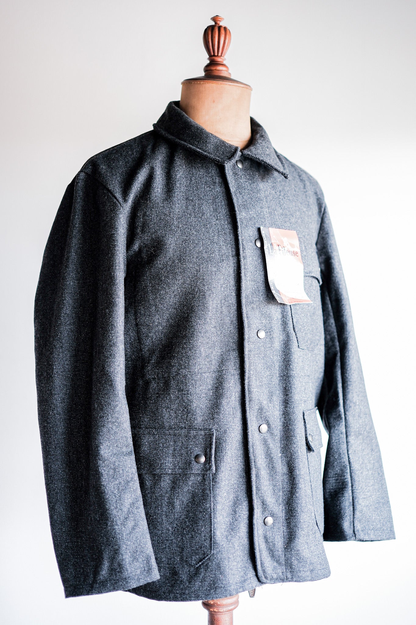 [~ 60's] French Vintage Grey Work Work Washing Taille.48 "Stock Dead"