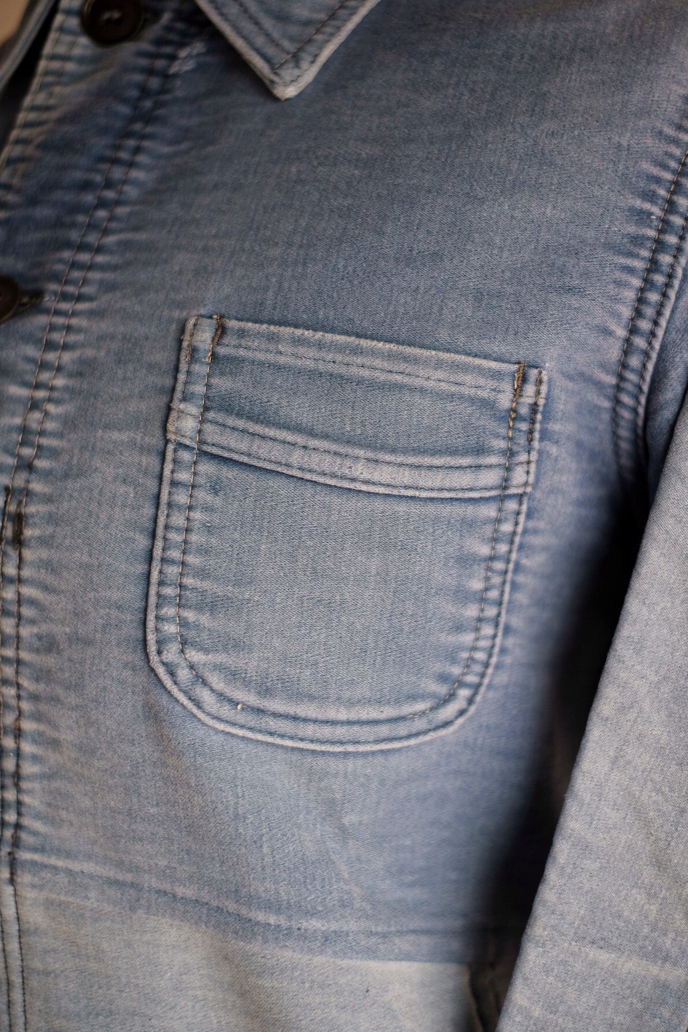 ［~50's］French Vintage Blue Moleskin Work Jacket "Le Mont St. Michel"
