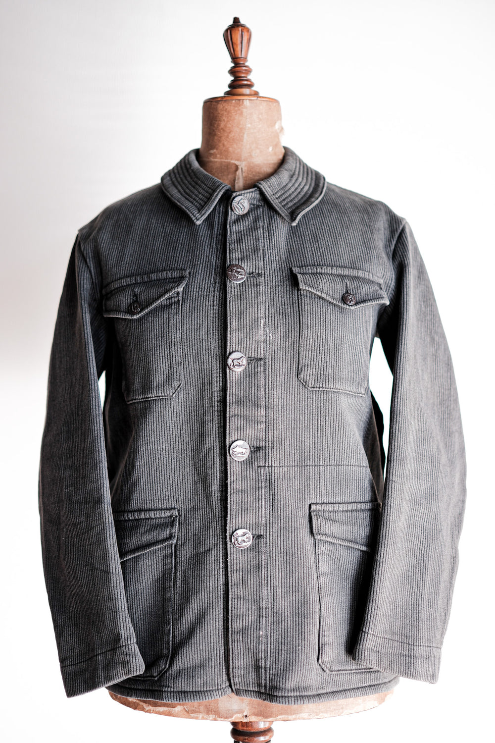 ［~50's］French Vintage Gray Cotton Pique Hunting Jacket
