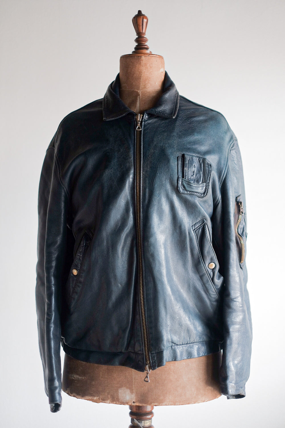 【~80's】French Air Force Pilot Leather Jacket