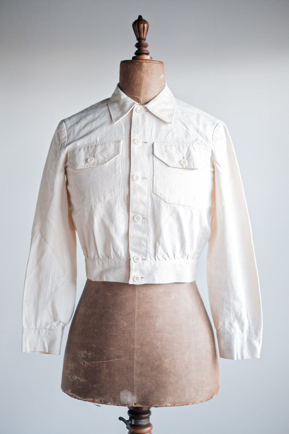 ［~30's］French Vintage Natural Cotton Summer Jacket "Dead Stock"