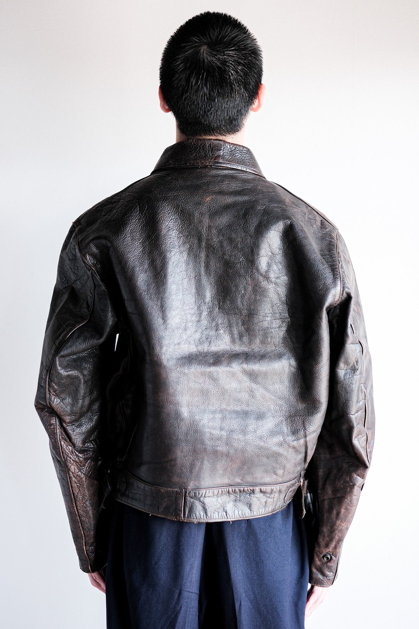 [~ 40's] Australie Vintage Zip Up Leather Jacket