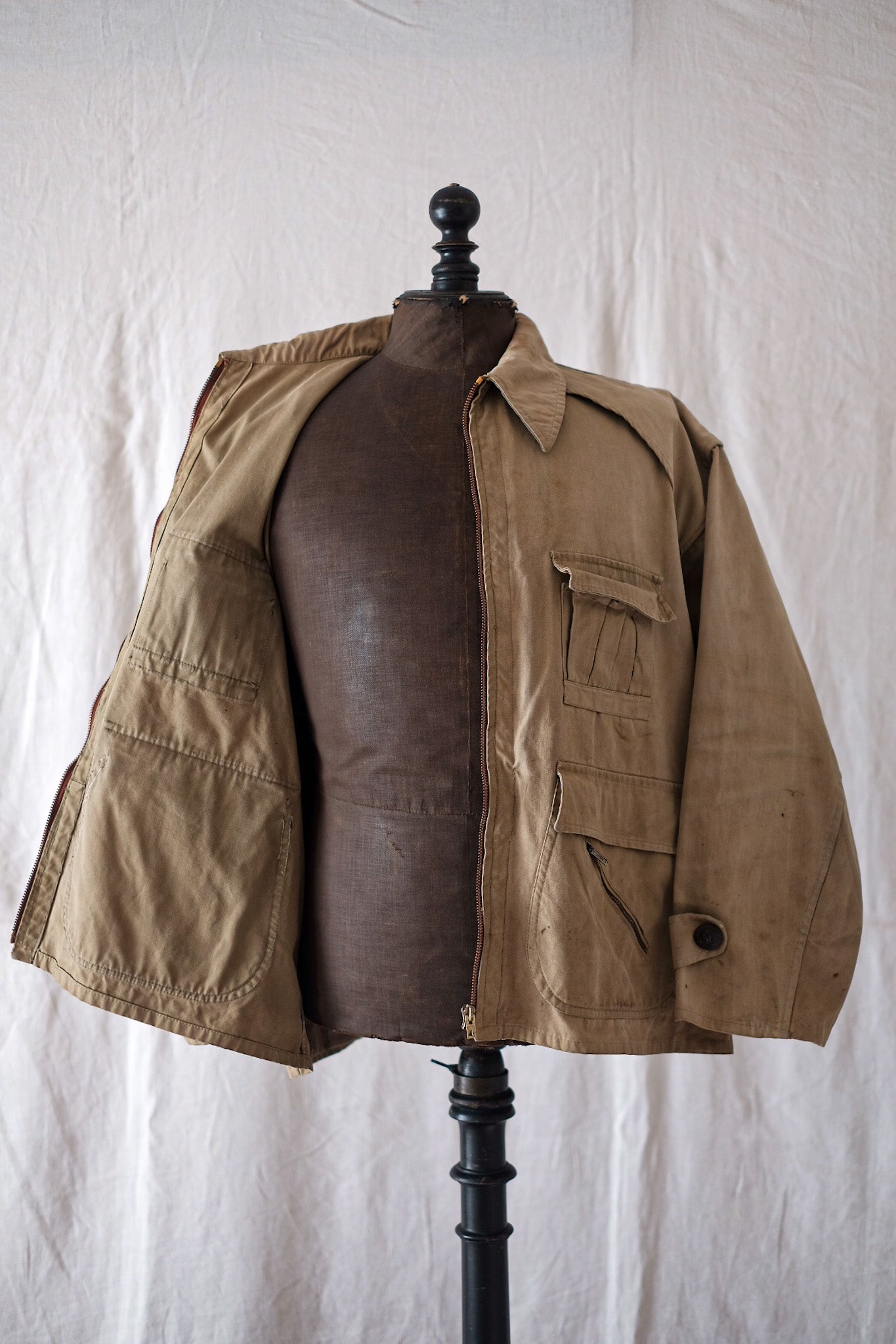 [~ 50's] French Vintage Cotton Canvas Hunting Jacket