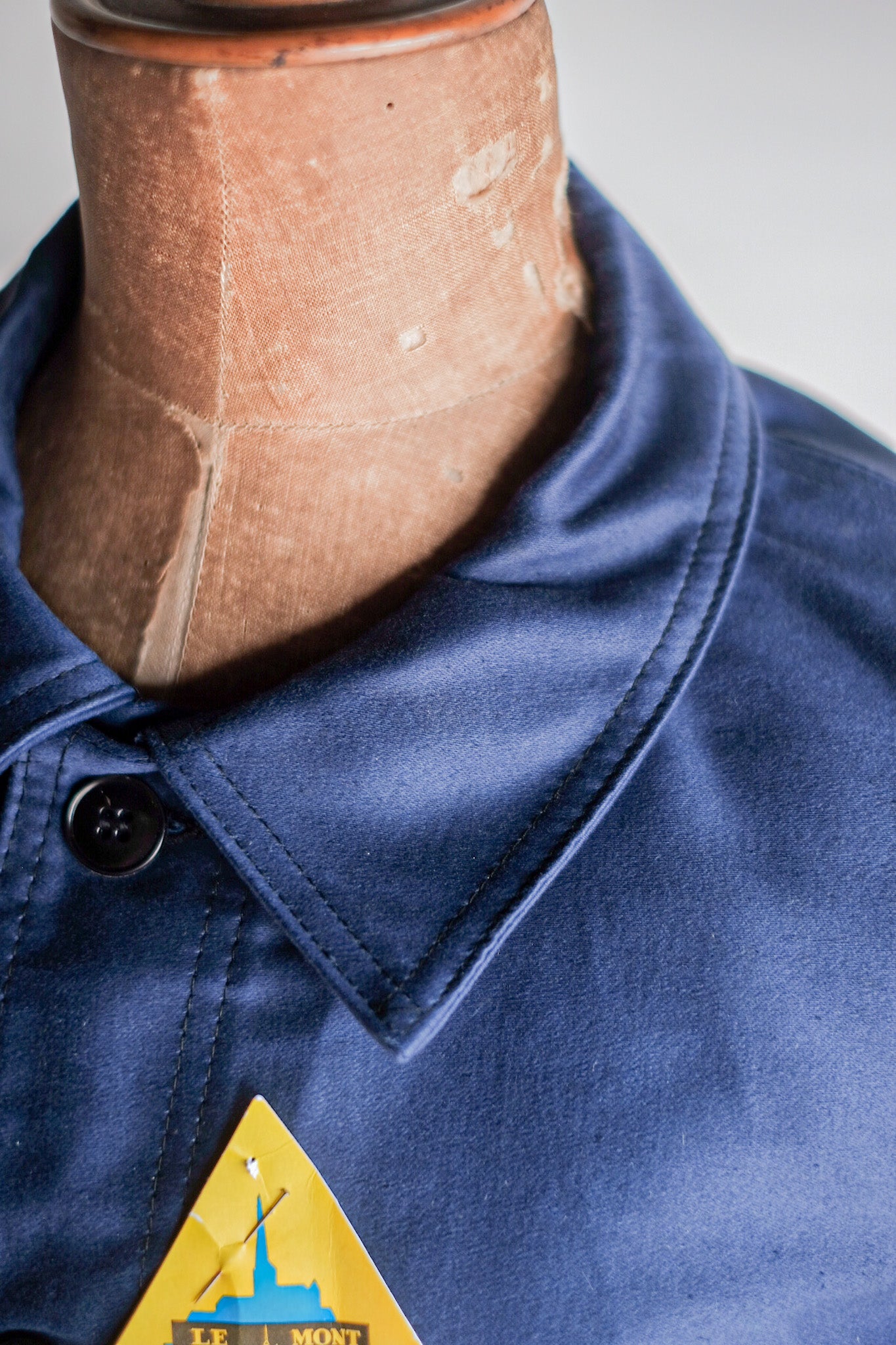［~50's］French Vintage Blue Moleskin Work Jacket "Le Mont St. Michel" "Dead Stock"