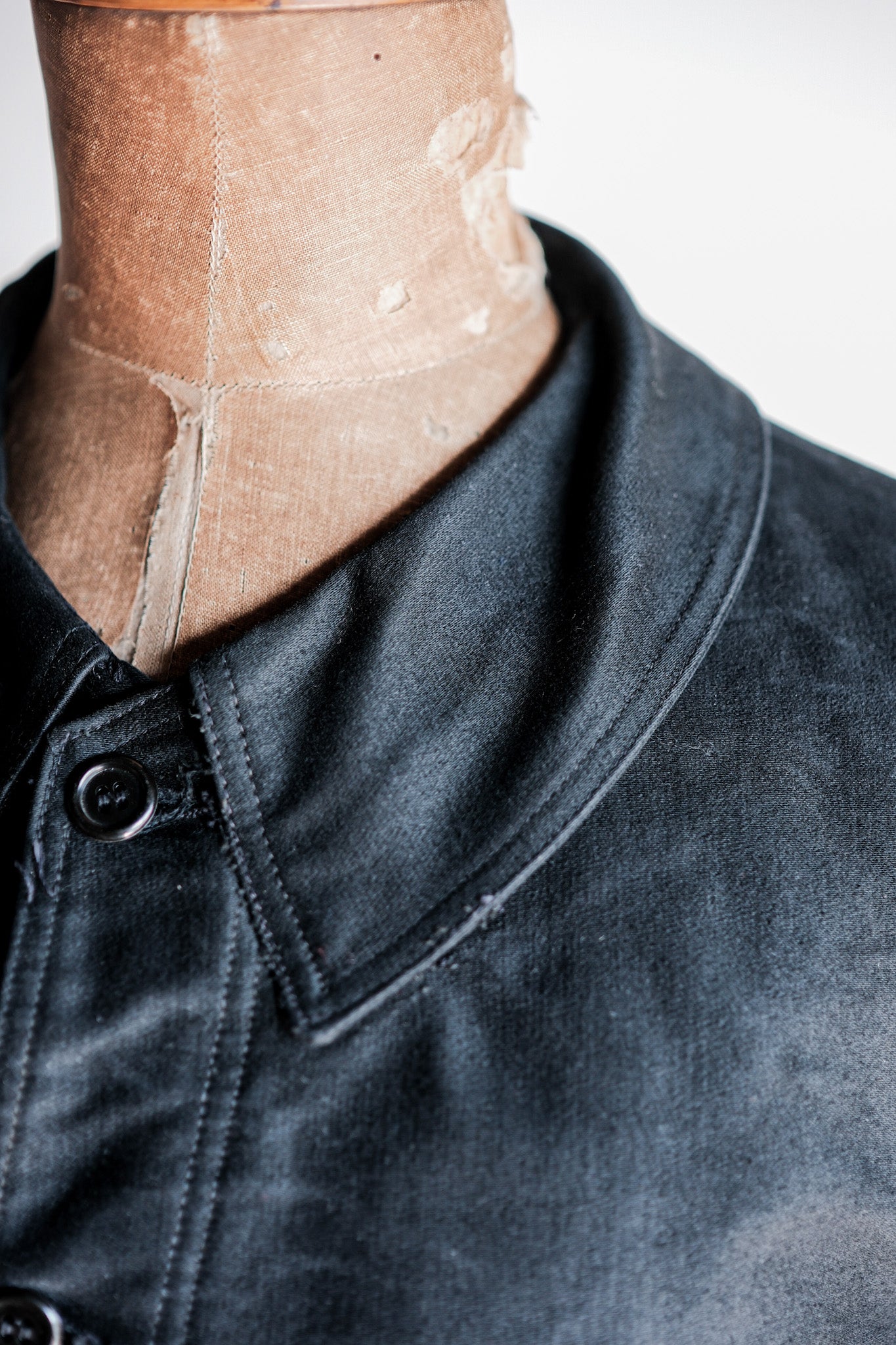 【~50's】French Vintage Black Moleskin Work Jacket