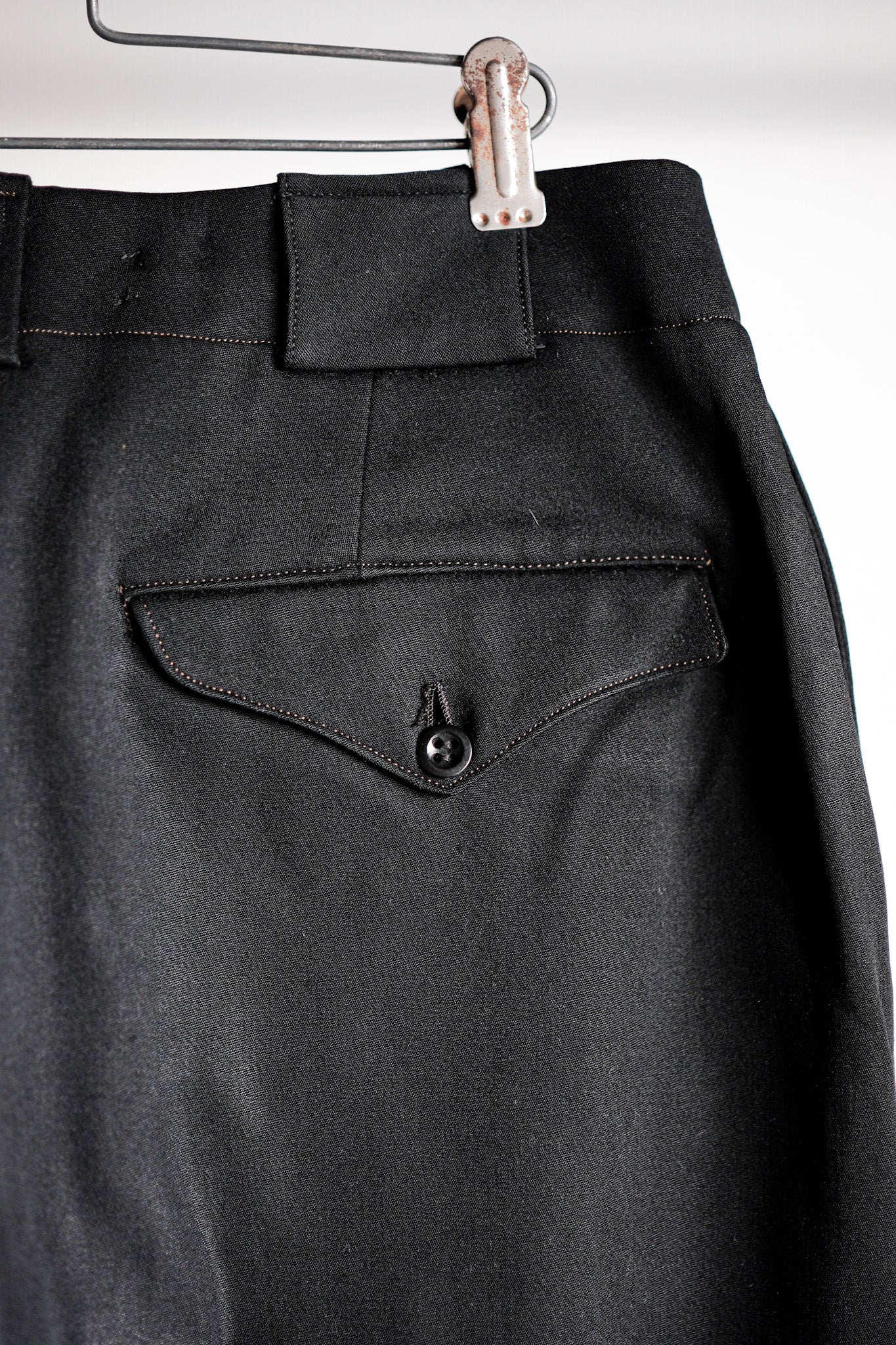 [~ 40's] French Vintage Black Wool Trousers