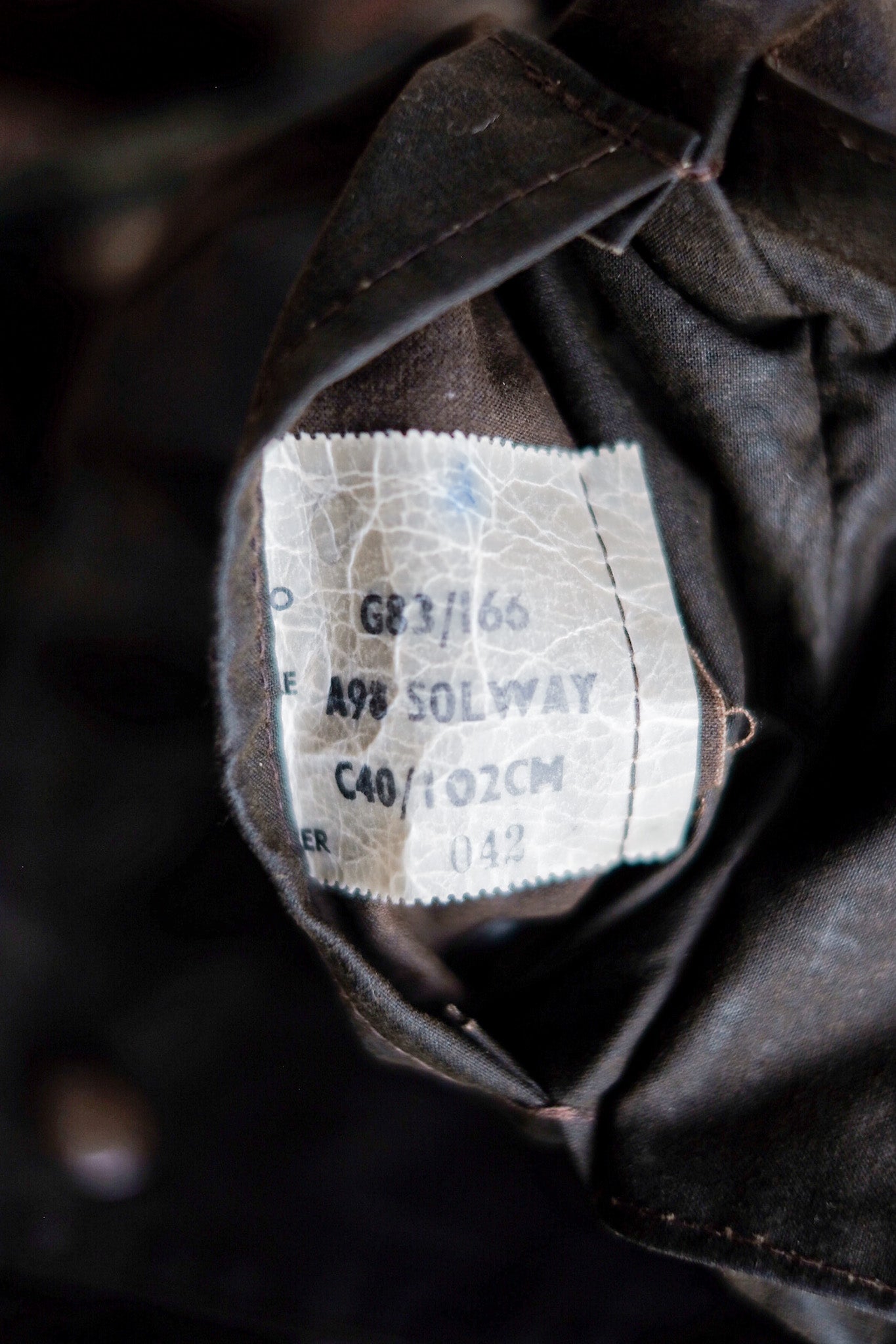 [〜80年代]老式巴伯“ Solway Zipper”帶有HOOD 2 CREST尺寸。40