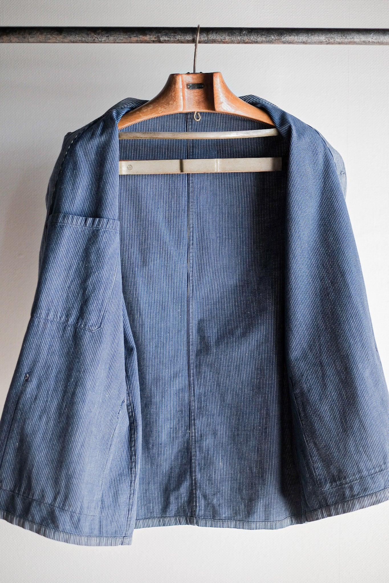 【~50's】French Vintage Cotton Striped Work Jacket "CGT"