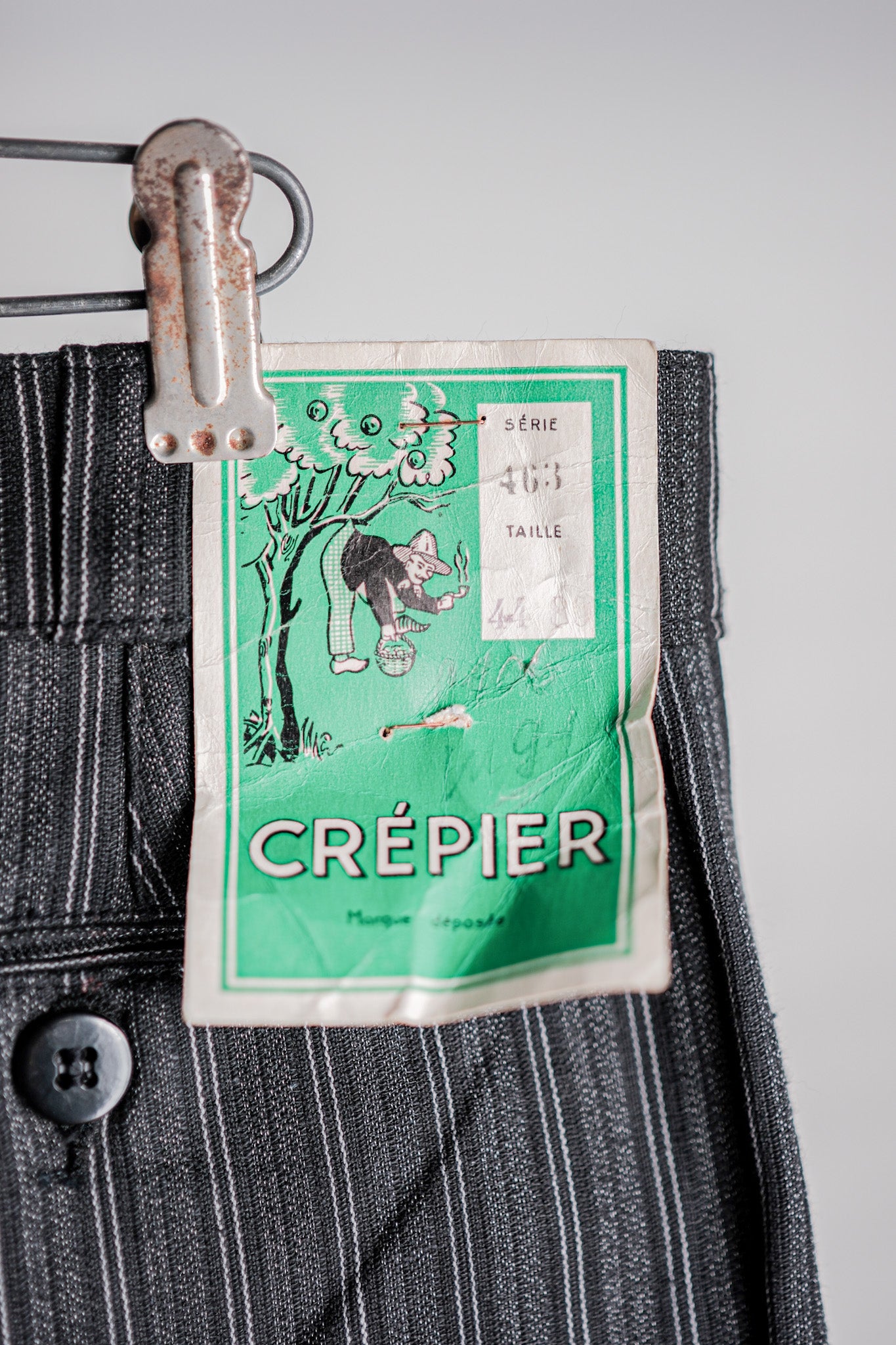 ［~50's］French Vintage Cotton Striped Work Pants "CREPIER" "Dead Stock"