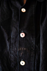 【Early 20th C】French Antique Indigo Linen Smock "Biaude"