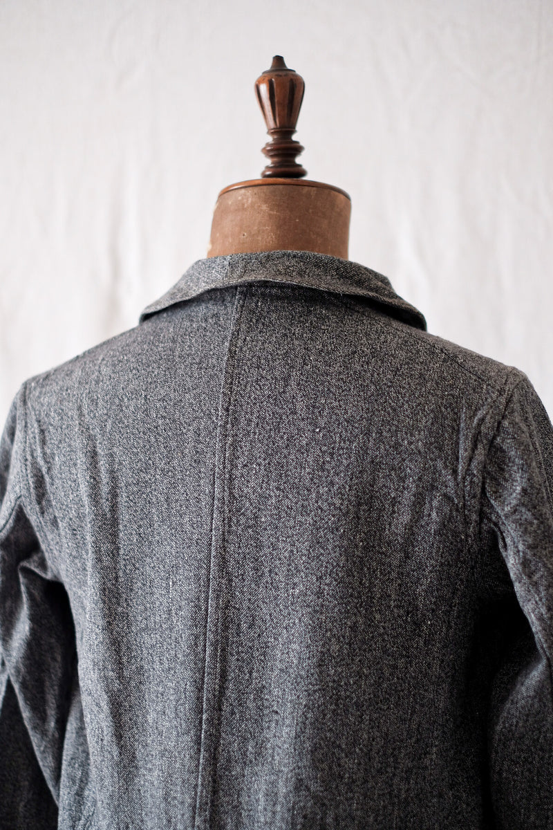 【~40's】French Vintage Black Chambray Work Coat