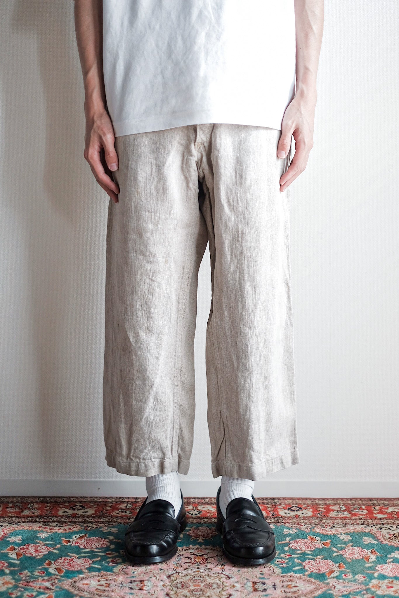 ［~40's］WW2 German Army Drillich HBT Linen Trousers