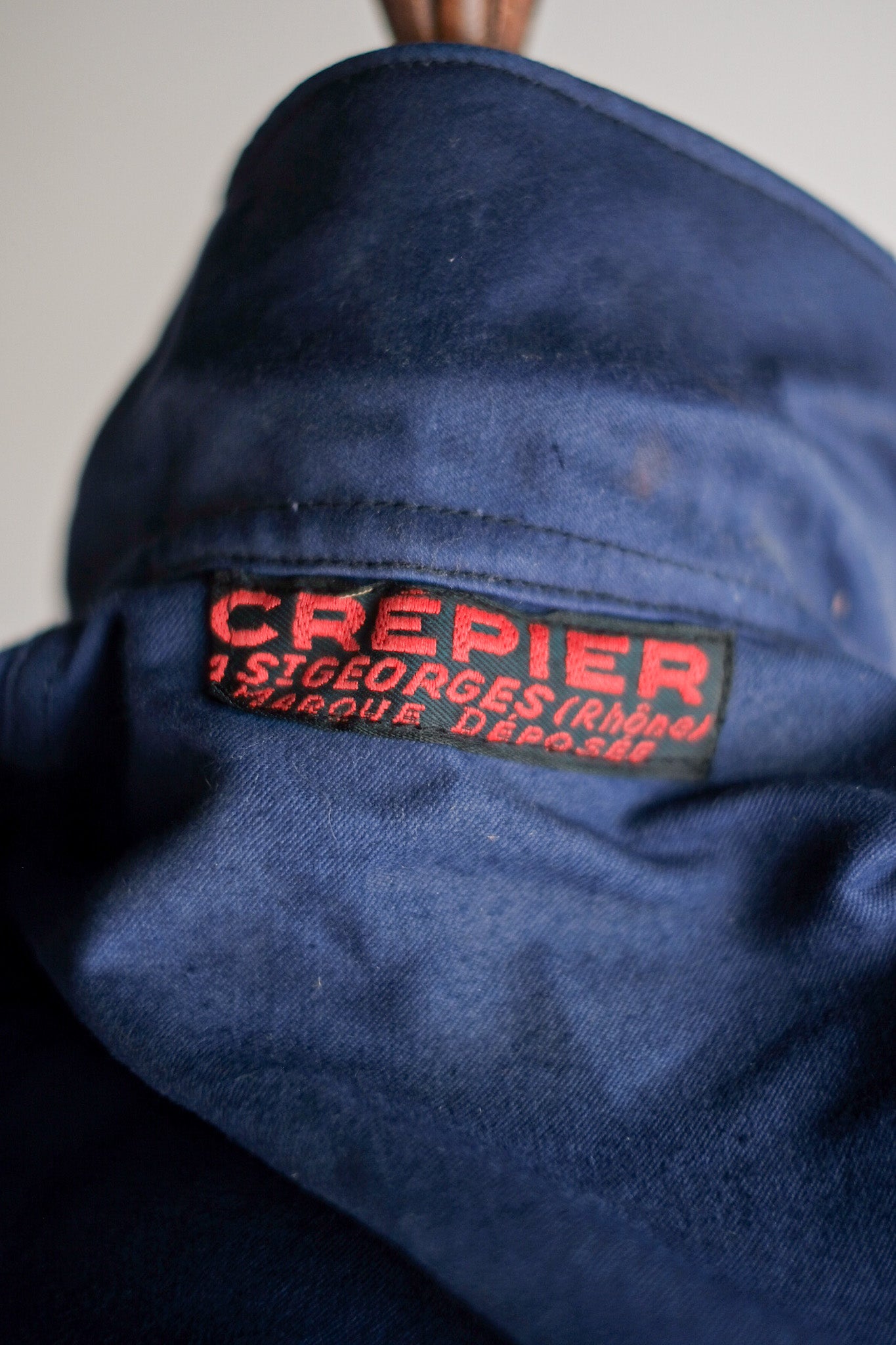 [~ 40's] French Vintage Blue Moleskin Cyclist Jacket "Dead Stock"