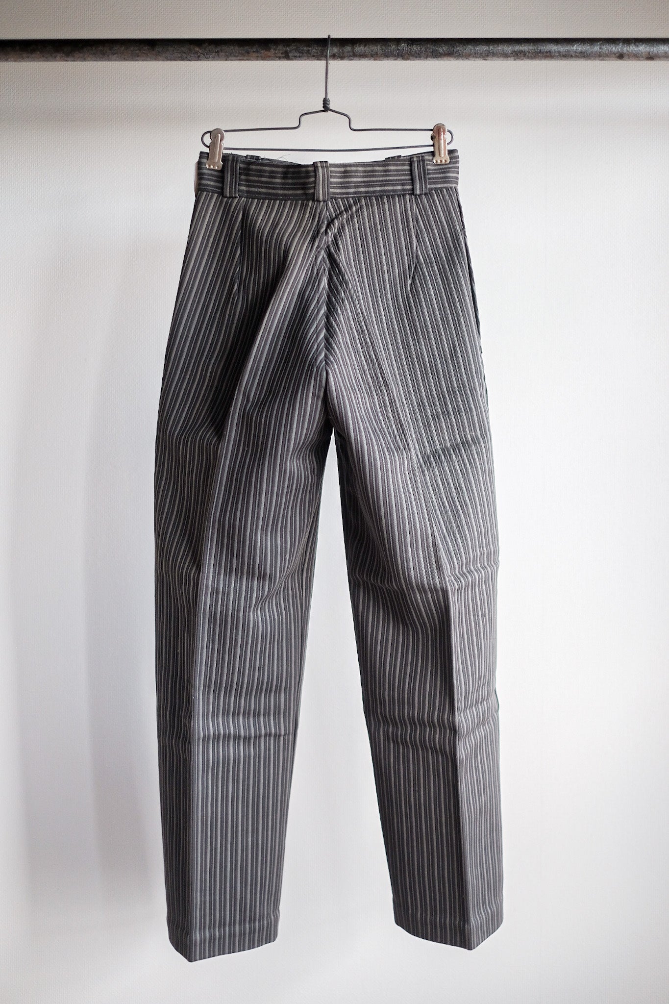 ［~40's］French Vintage Cotton Pique Striped Work Pants "Dead Stock"