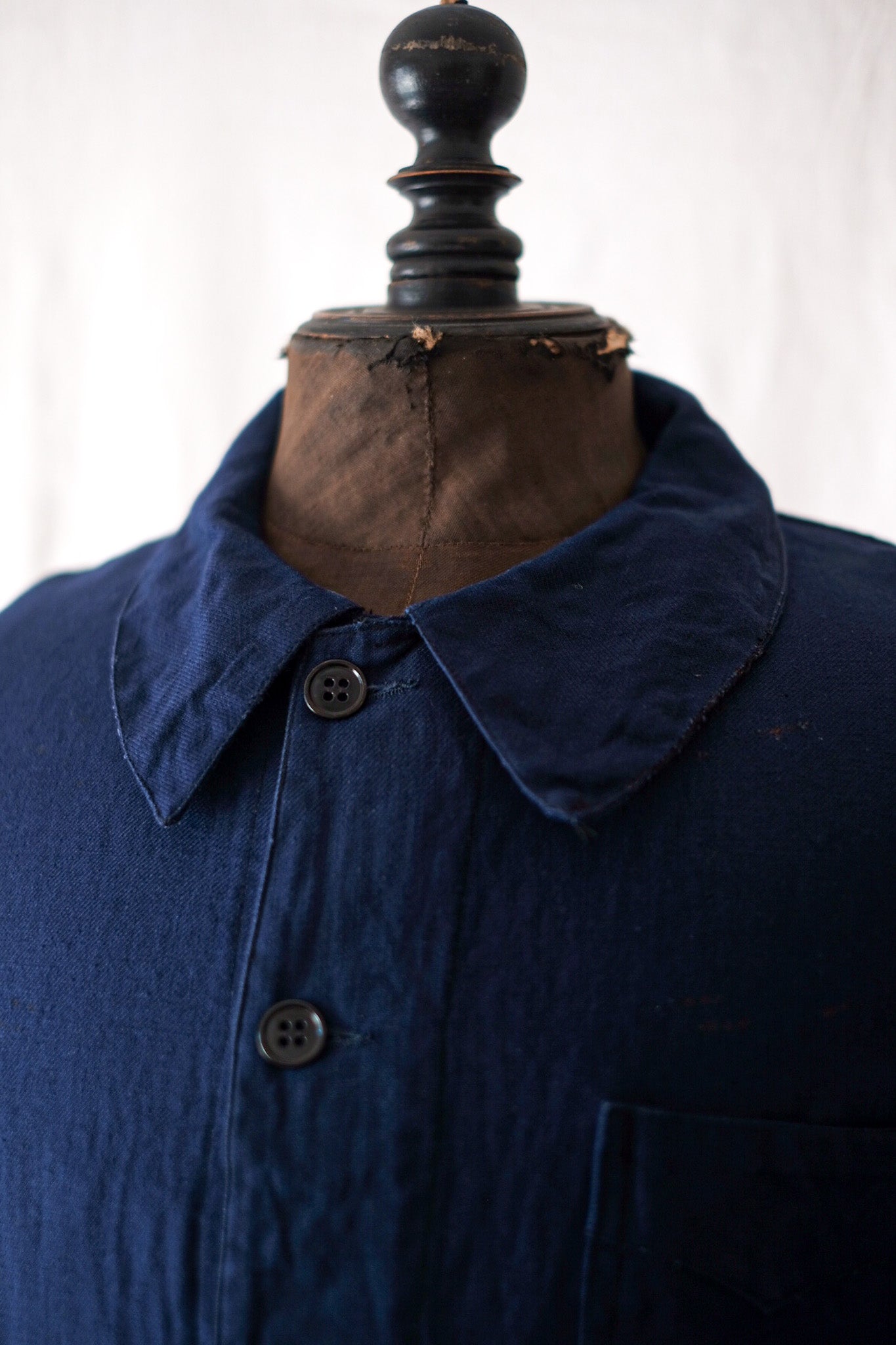 [~ 40's] French Vintage Indigo Cotton Linen Twilk Jacket