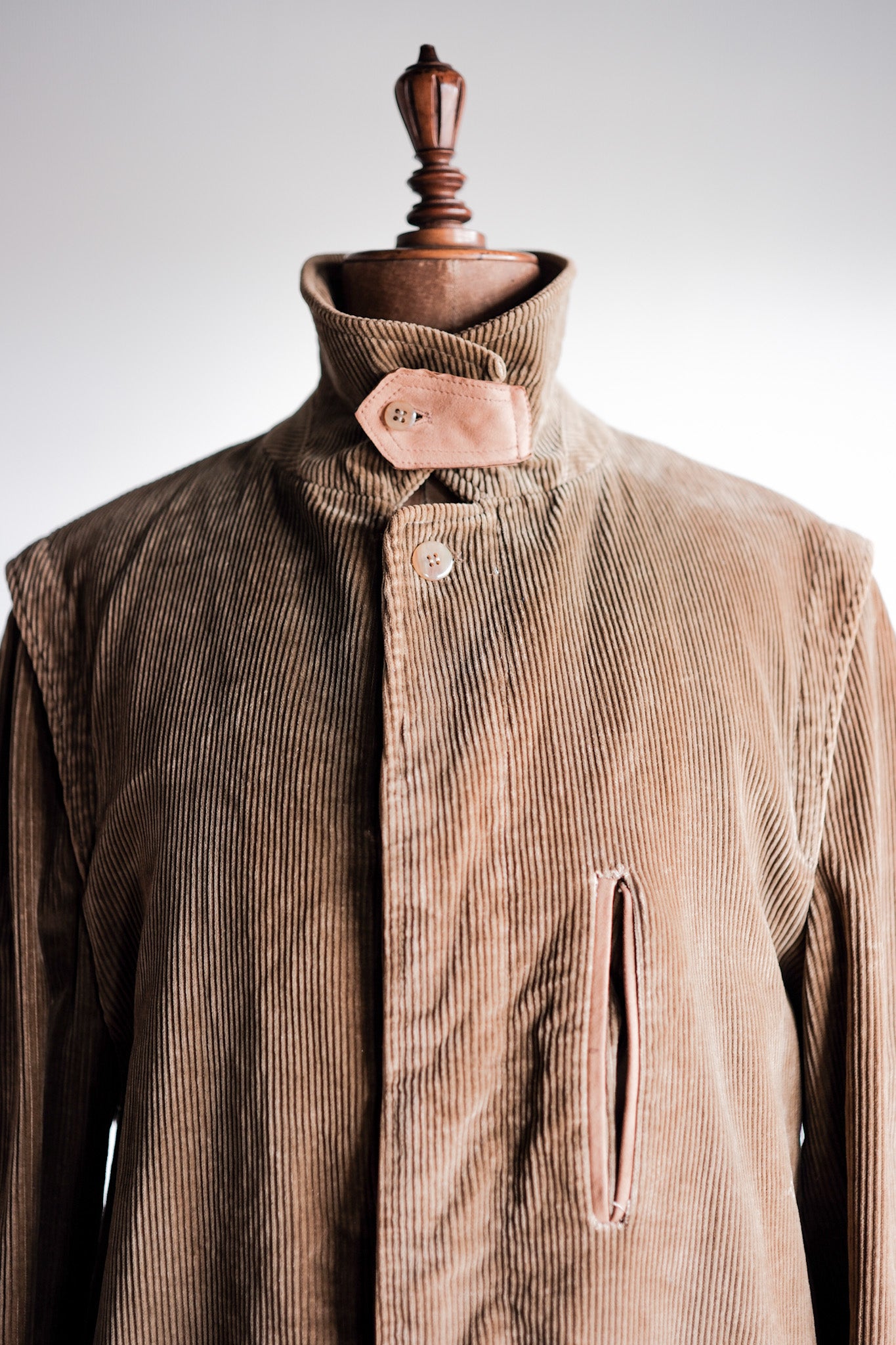 80's] Old Invertere Brown Corduroy Jacket with China Strap