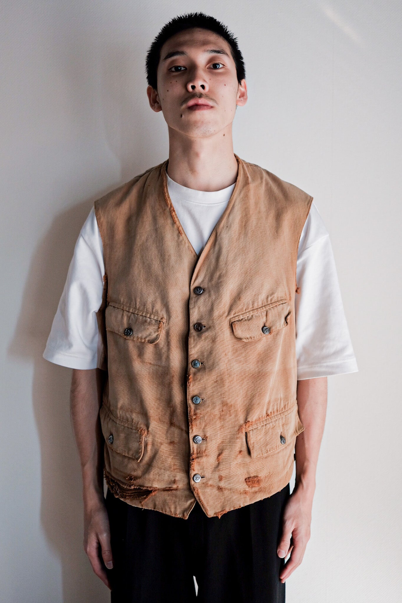 [~ 30's] French Vintage Cotton Hunting Gilet
