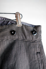 【~30's】French Vintage Cotton Pique Striped Work Pants "Dead Stock"