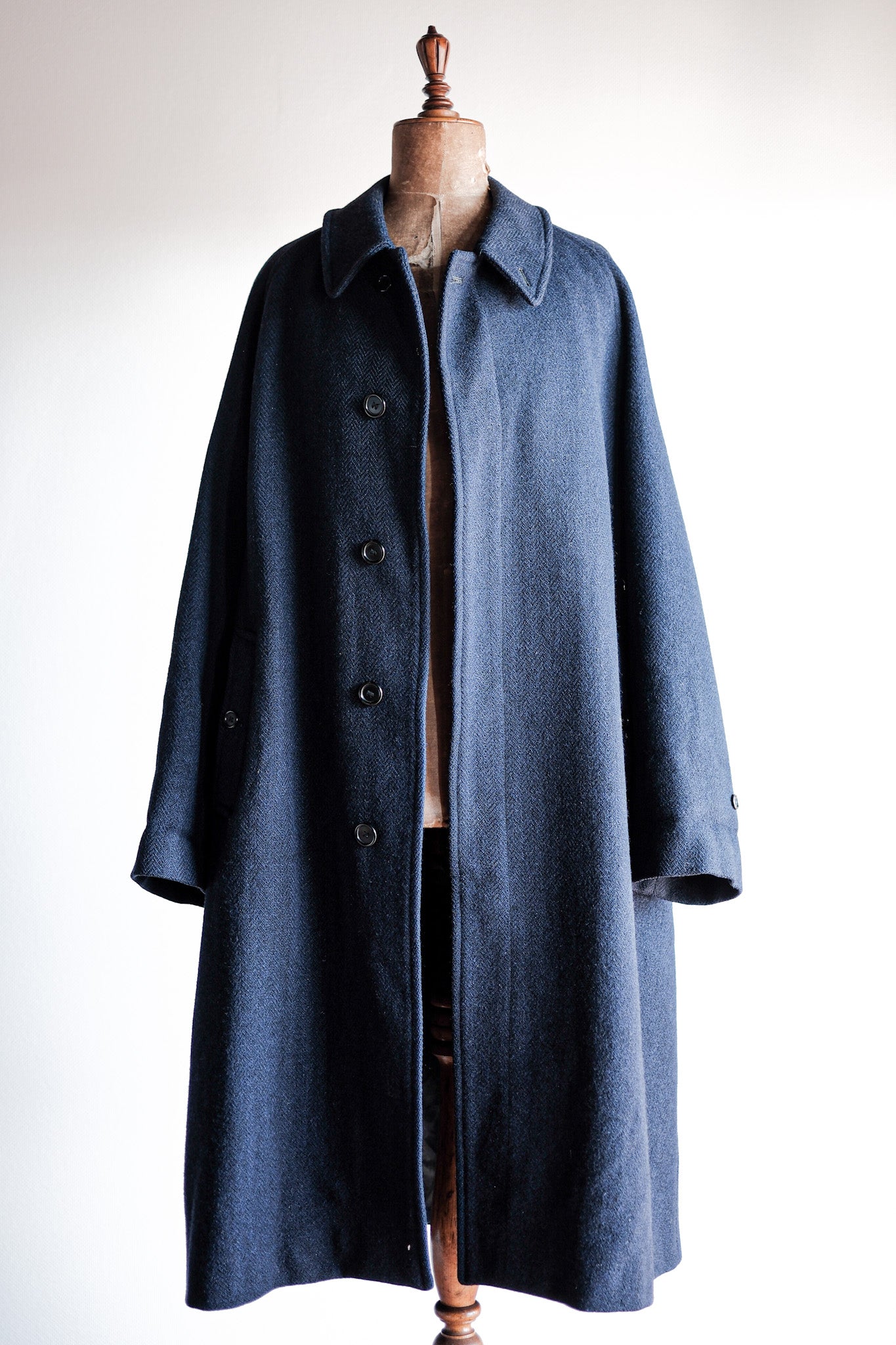 [~ 80's] Vintage Burberry's Single Single Raglan Balmacaan Coat Taille.54rl "Harris Tweed" "Kraft Besanations"