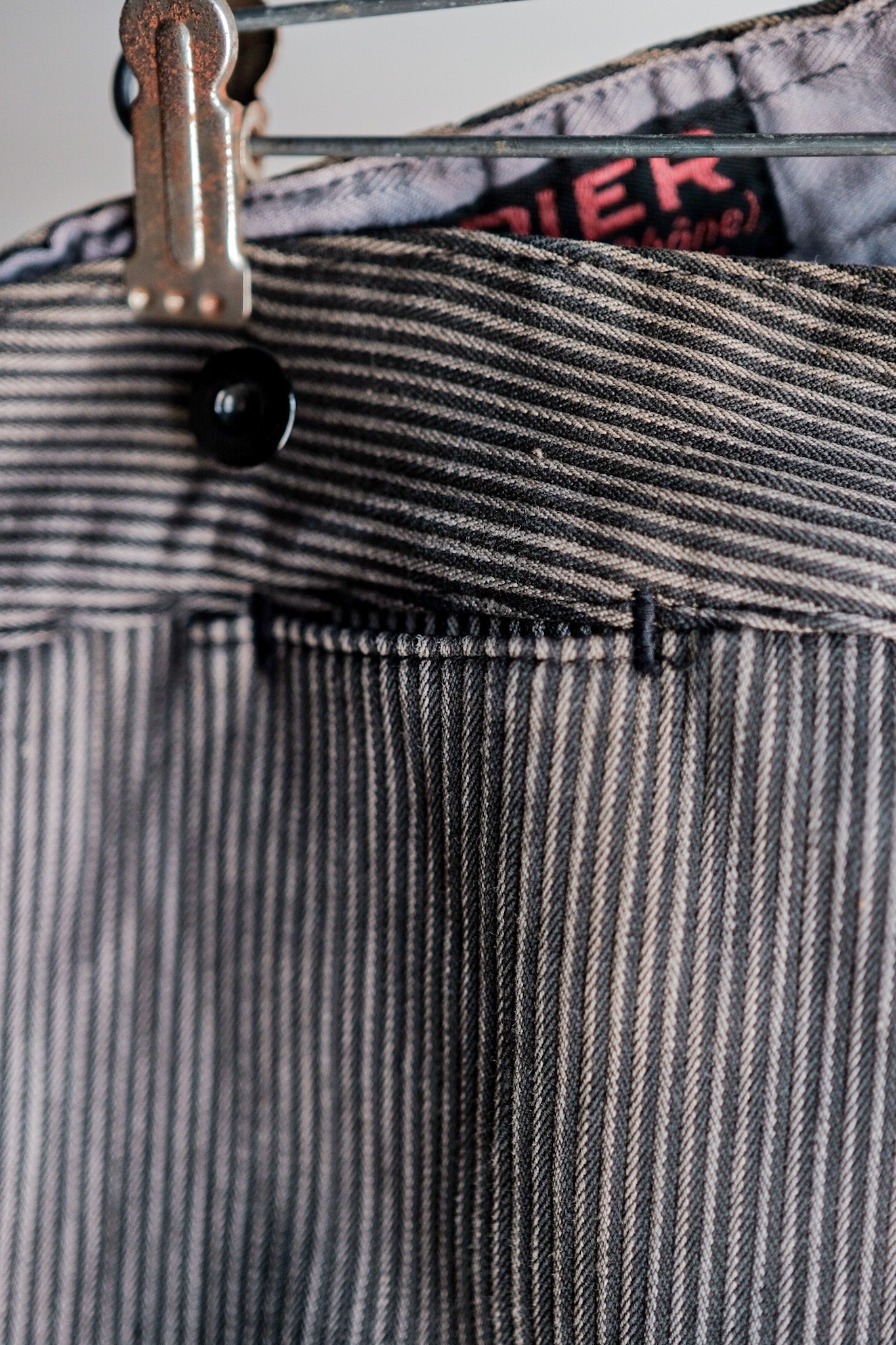 ［~30's］French Vintage Cotton Pique Striped Work Pants "Dead Stock"