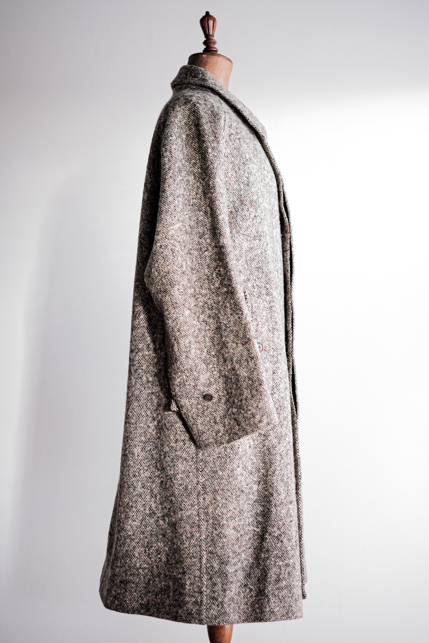 ［~70's］Vintage Burberry's Single Raglan Balmacaan Coat Size.38R "IRISH TWEED" "RAINBOW C 別注"