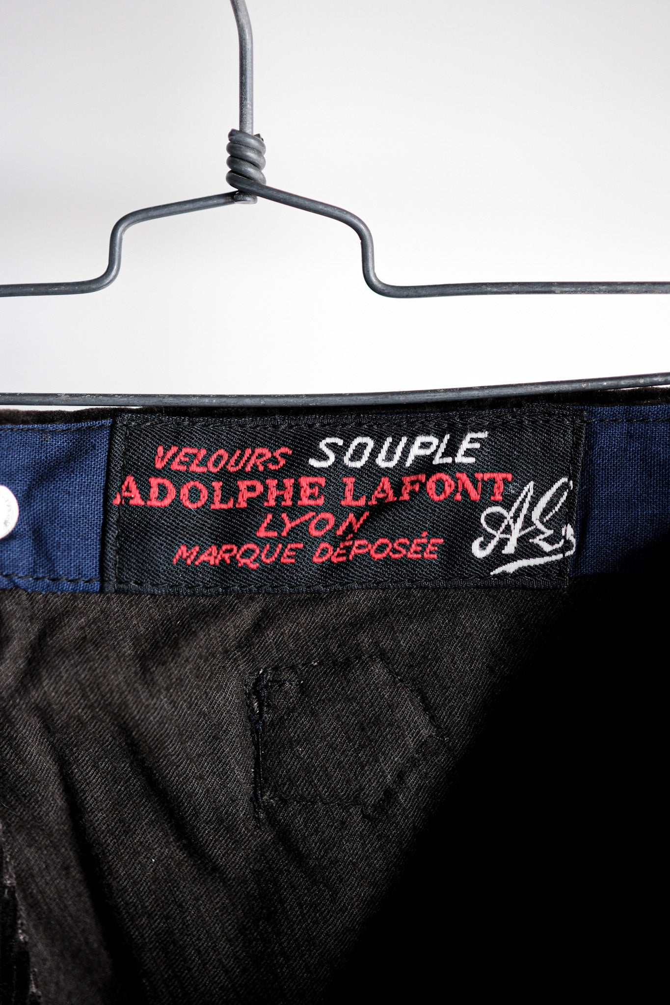 [~ 40's] กางเกงผ้าลูกฟูกสีน้ำตาลวินเทจฝรั่งเศส "Adolphe Lafont"