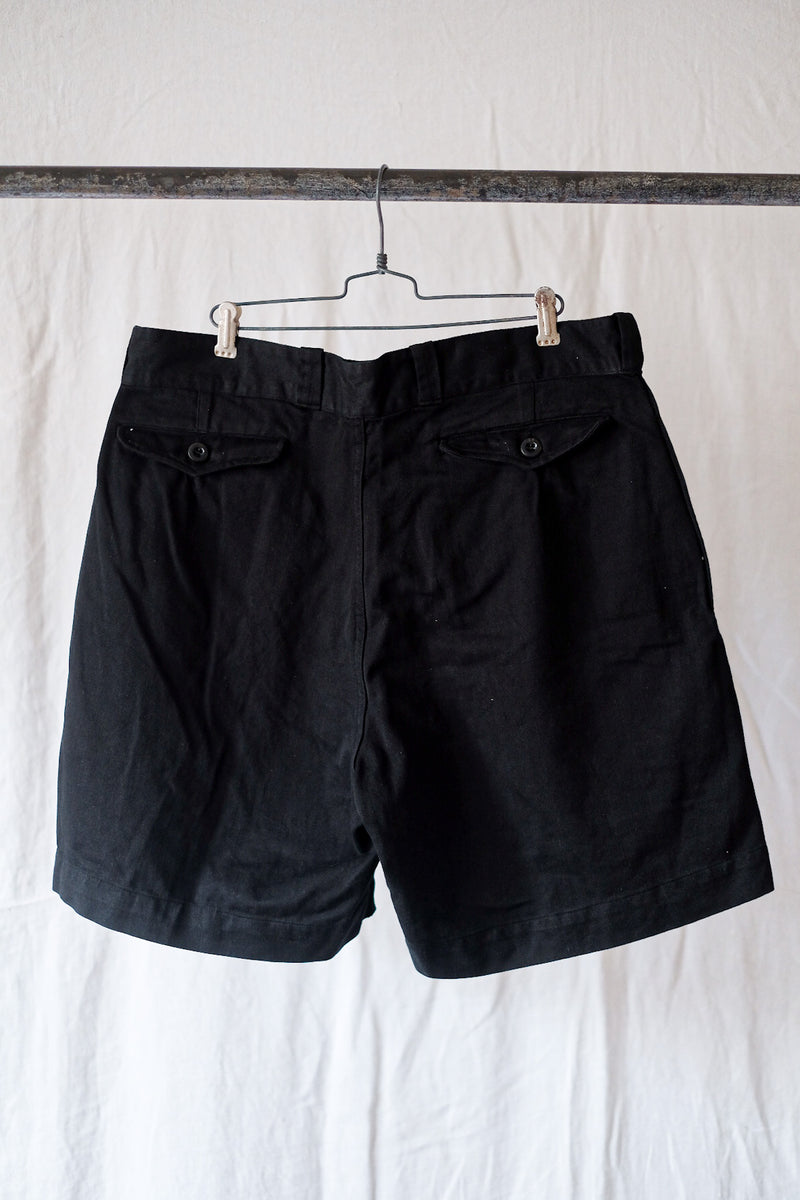 【~60's】French Army M52 Chino Shorts Size.5 "Black Overdye"